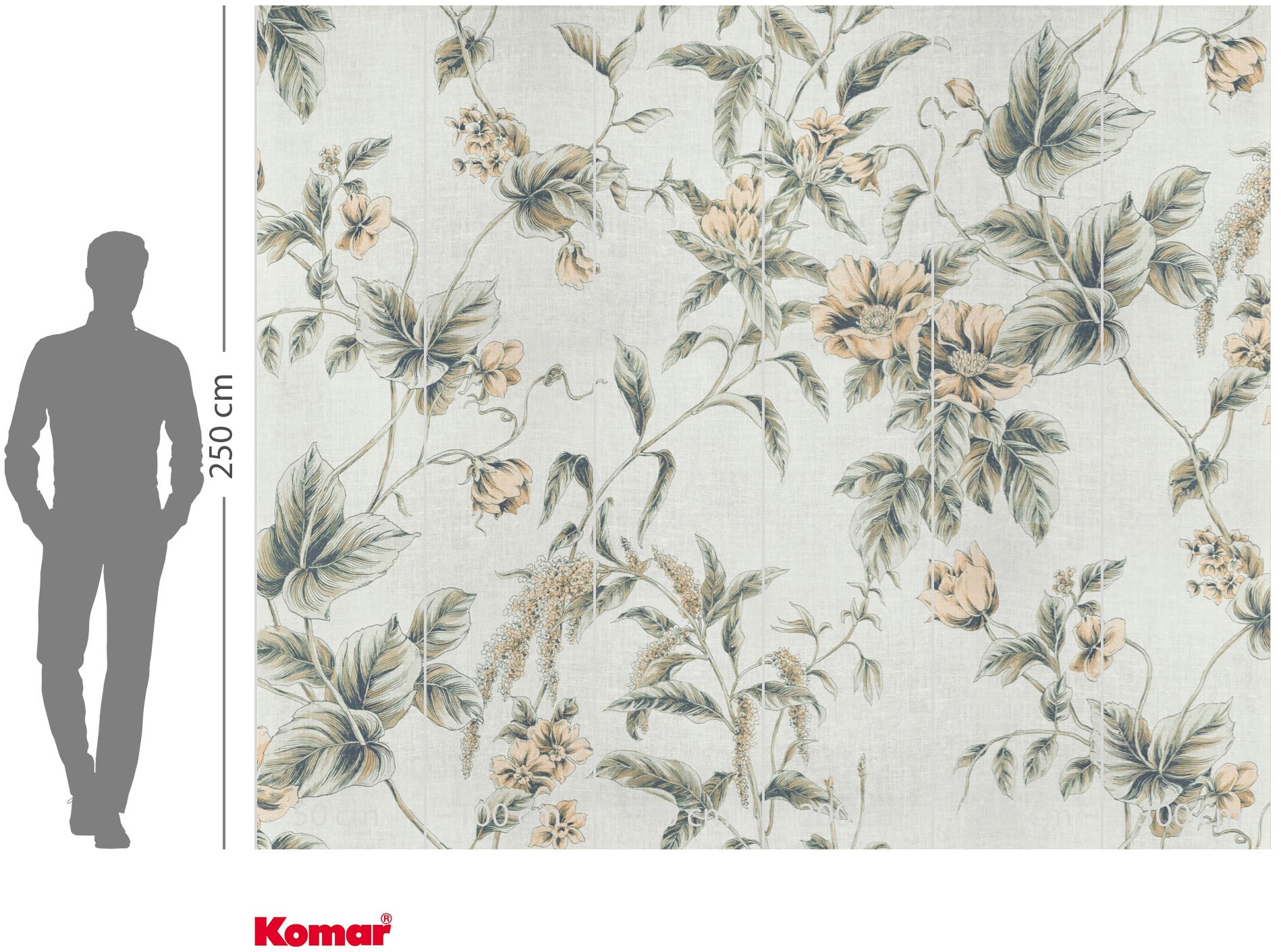 Komar Papier peint photo »Vlies Fototapete - Peachy Flora - Grösse 300 x 250 cm« imprimé
