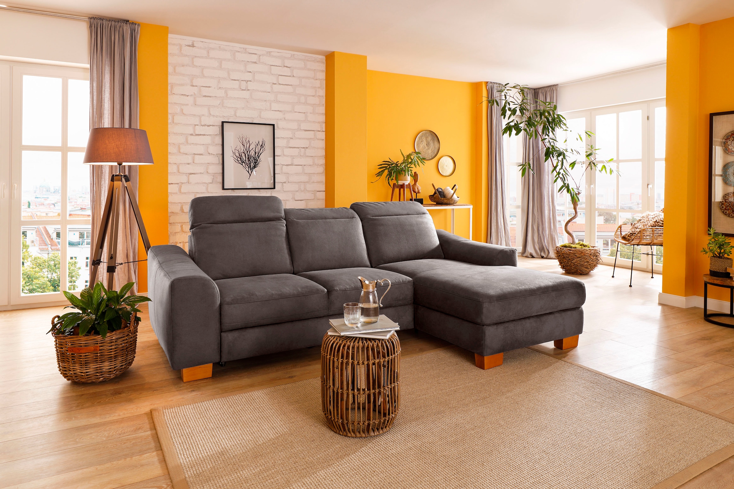 Image of Home affaire Ecksofa "Dundee L-Form" wahlweise mit Kopfteilverstellung und zusätzlich mit Bettfunktion