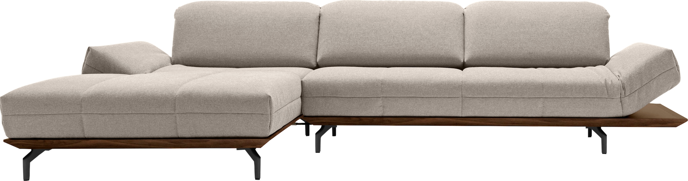 Creation BY ROLF BENZ Canapé d'angle »CR.420, Designecksofa, L-Form« en 2 qualités, cadre en bois chêne naturel ou noyer, largeur 293 cm
