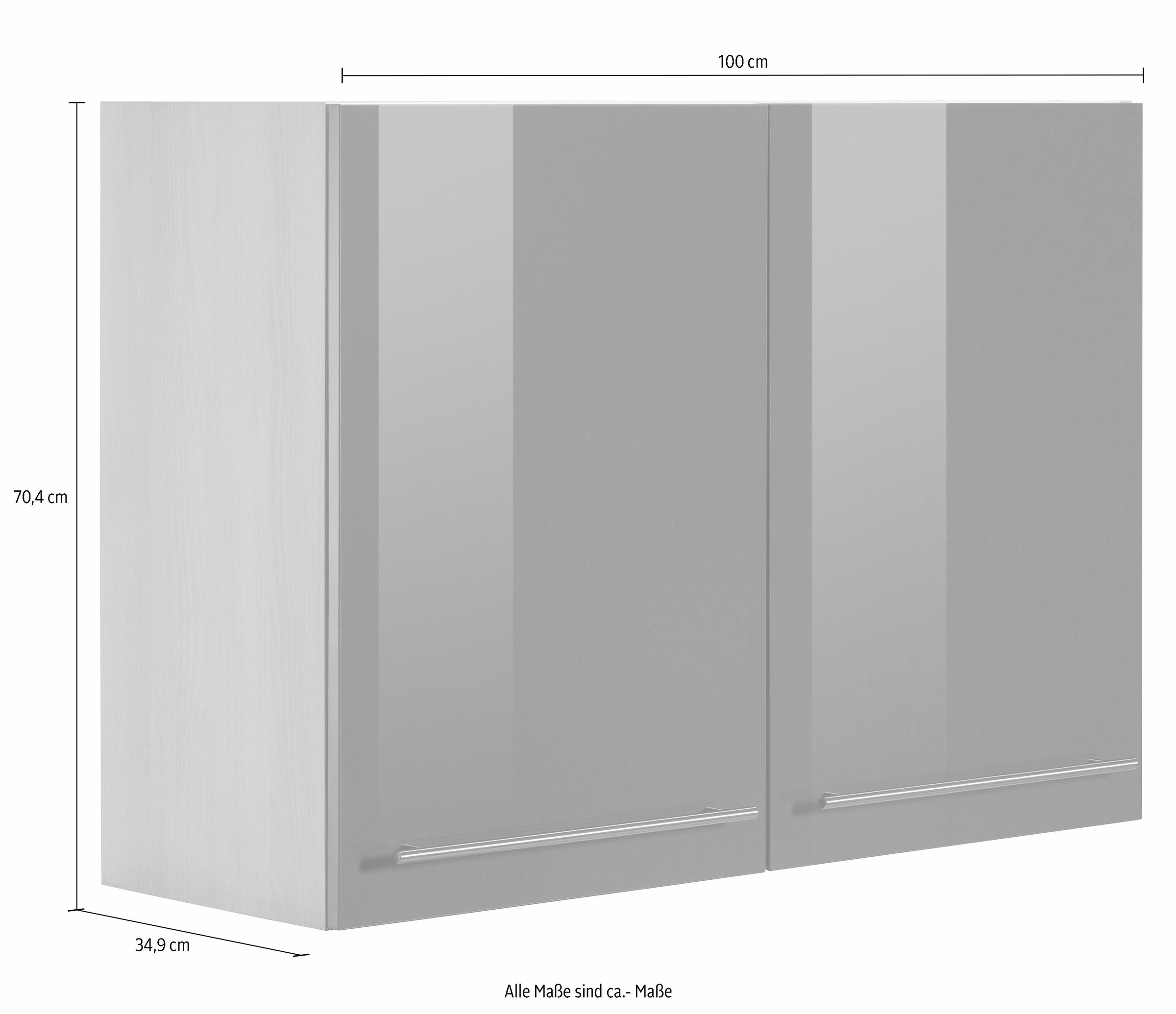 Breite versandkostenfrei ♕ mit hoch, Hängeschrank cm 2 auf 100 70 cm, »Bern«, Türen, OPTIFIT Metallgriffen