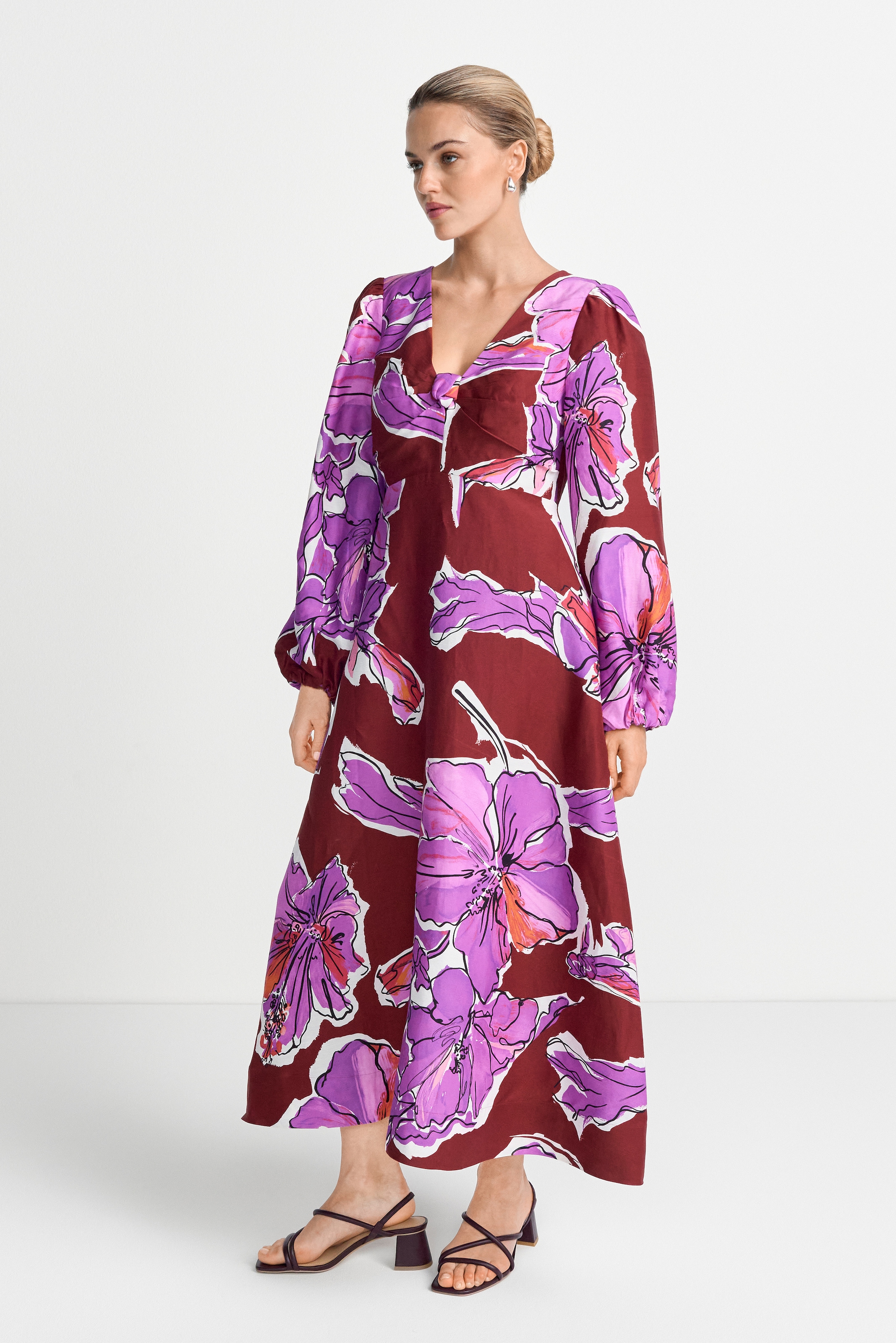 Image of RICHROYAL Maxikleid aus Leinen-Mix, Allover Blumenprint