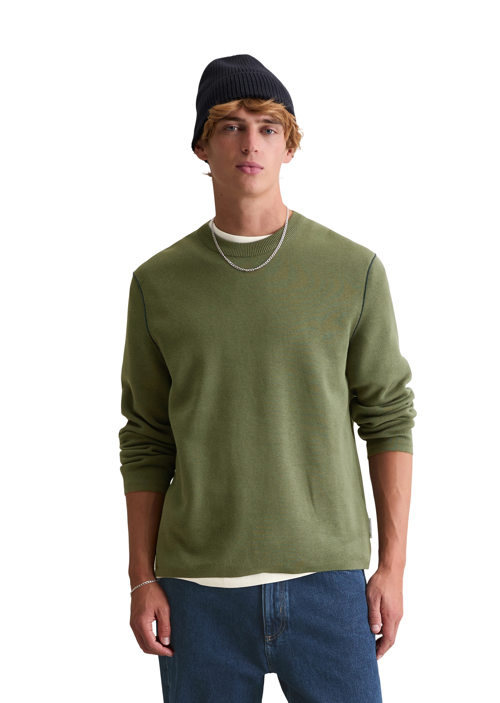 Image of Marc OPolo DENIM Rundhalspullover regular fit, aus Double-Face-Cotton