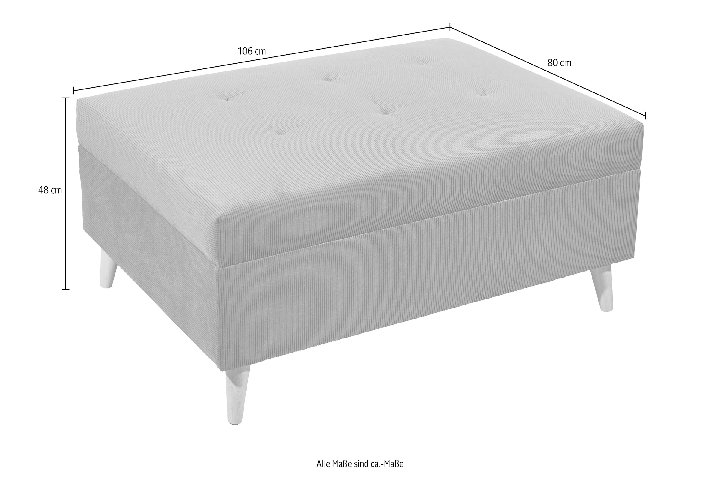 ED EXCITING DESIGN Canapé d'angle »Calanda L-Form« mit Hocker & 3 Zierkissen