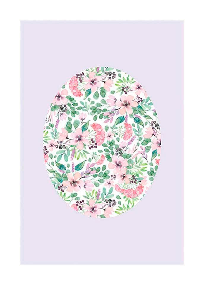 Image of Komar Bild "Shelly Patterns Lavender" Blumen 1 Stk. tlg. Wandbild zur Dekoration - ohne Rahmen