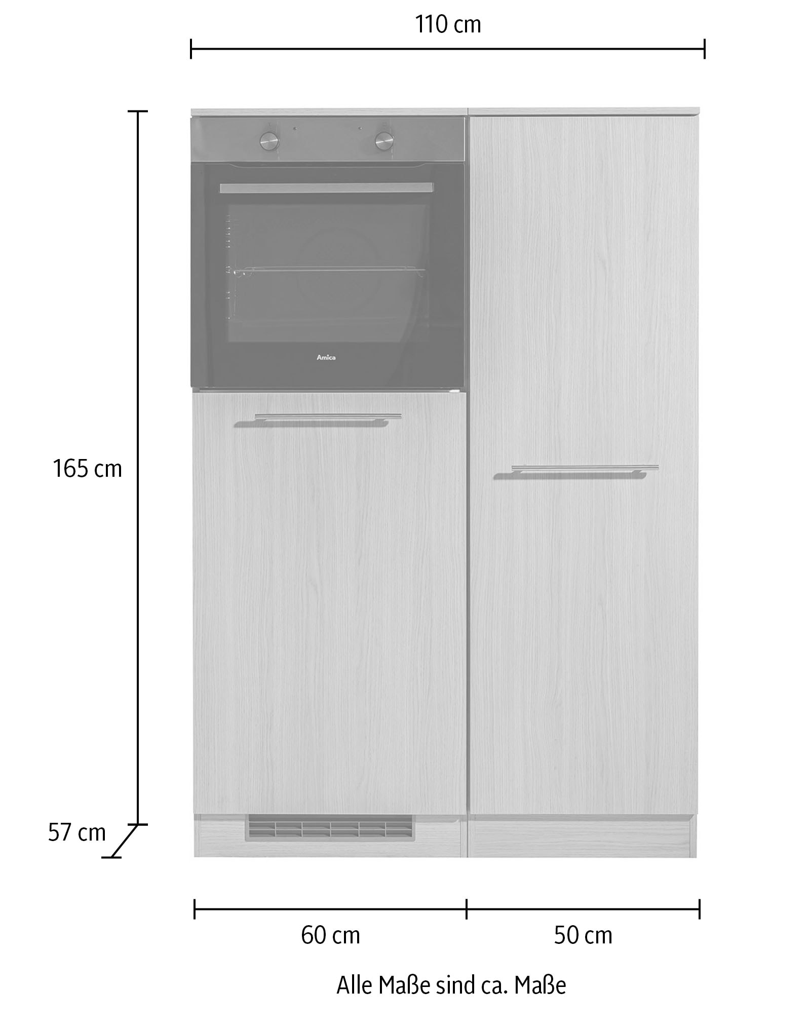 wiho Küchen Küche »Filo« wahlweise mit E-Geräten, Breite 110 cm
