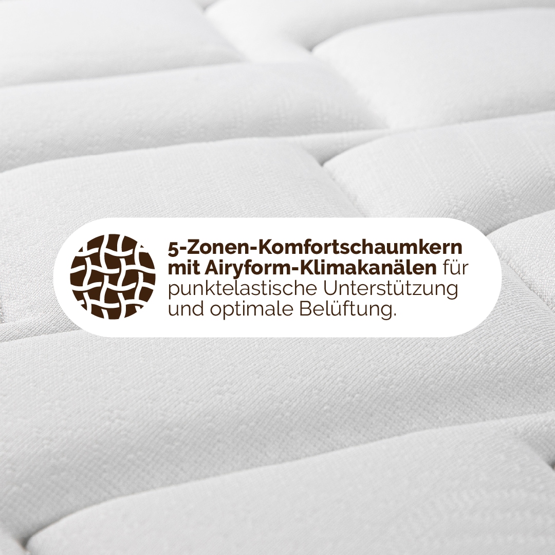 DI QUATTRO Matelas mousse confort »Komfortschaummatratze Airy Form 23, Matratze in diversen Grössen« 23 cm hoch Raumgewicht: 28 kg/m³ 1 cuis tlg. Die Matratze, die atmet! - besonders atmungsaktiver Kern