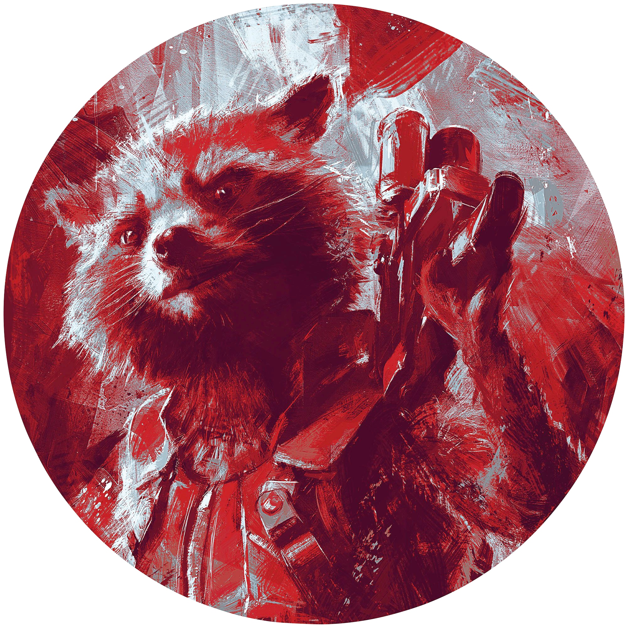 Komar Fototapete »Avengers Painting Rocket Raccoon«, 125x125 cm (Breite x Höhe), rund und selbstklebend