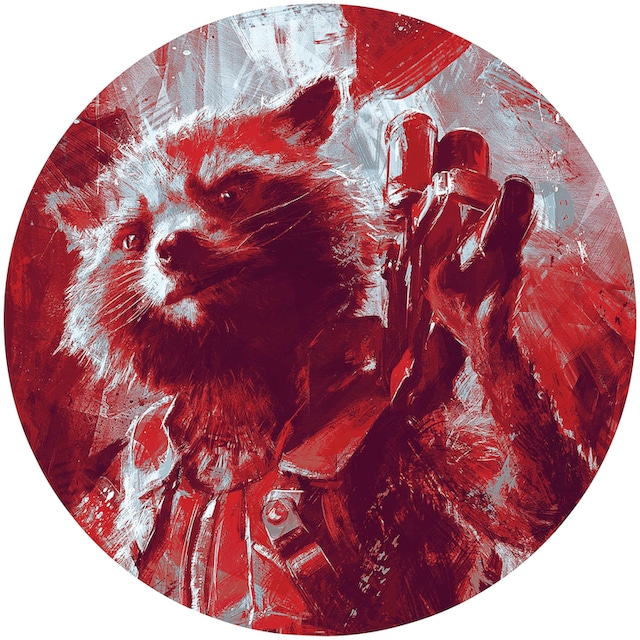 Trouver Komar Fototapete »Avengers Painting Rocket Raccoon«,  bedruckt-Comic-Retro-mehrfarbig, 125x125 cm (Breite x Höhe), rund und  selbstklebend sur