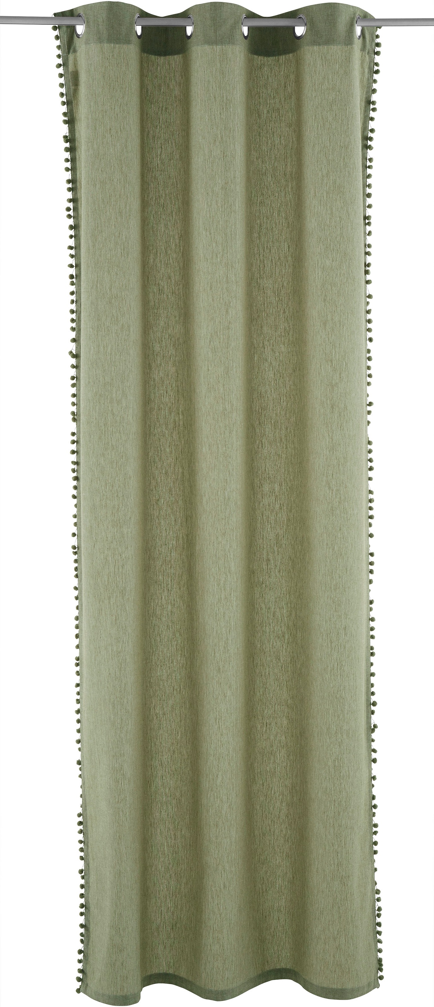 Image of COUCH♥ Vorhang »Mit Anhang«, (1 St.), COUCH Lieblingsstücke mit Pompoms, blickdicht, Chambray, Bio-Baumwolle, verschiedene Grössen bei Ackermann Versand Schweiz