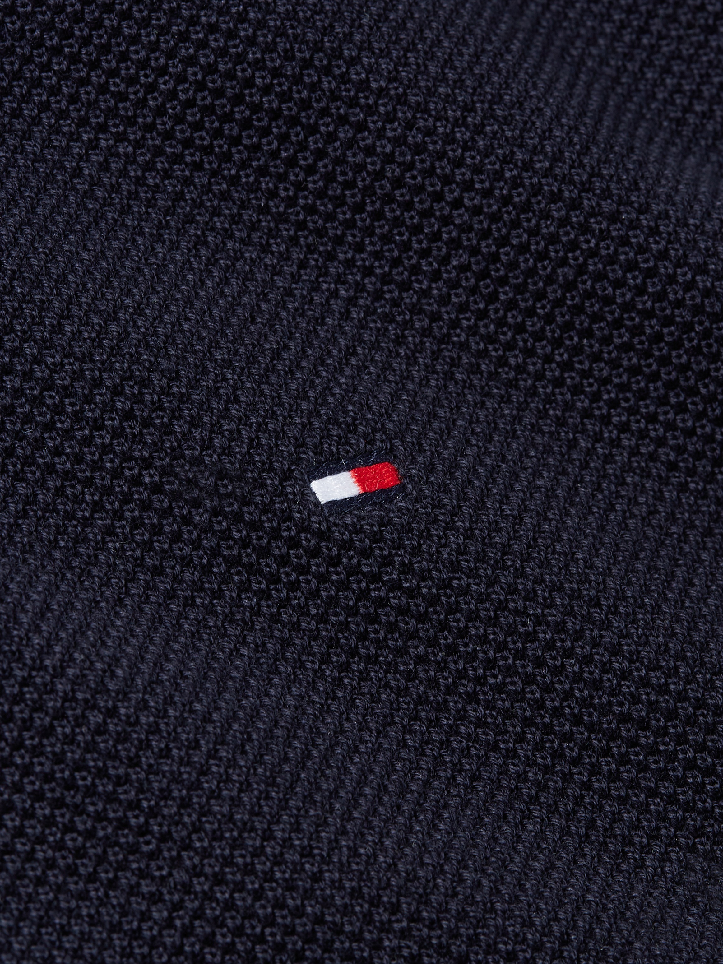 Tommy Hilfiger Rundhalspullover »ESSENTIAL STRUCTURE CREW NECK mit Struktur und Label«, unifarben, casual, regular fit, Baumwolle, Rundhals