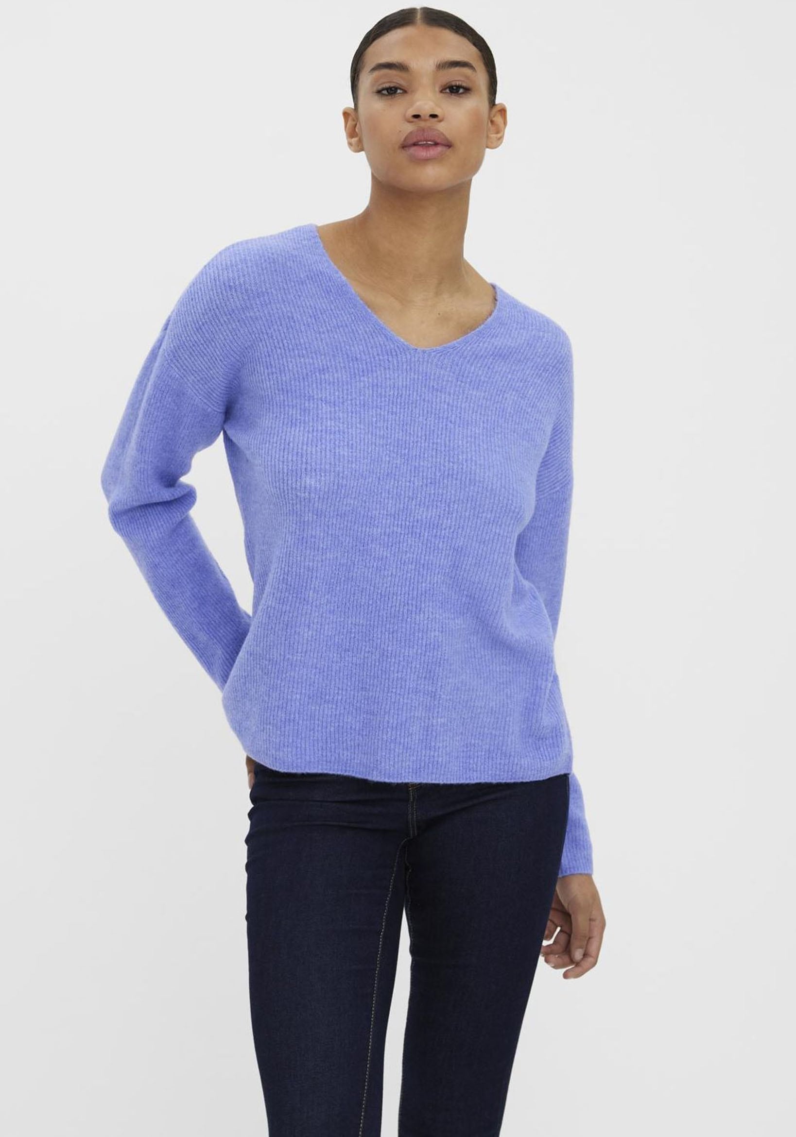 Vero Moda V-Ausschnitt-Pullover »VMCREWLEFILE LS V-NECK BLOUSE NOOS«