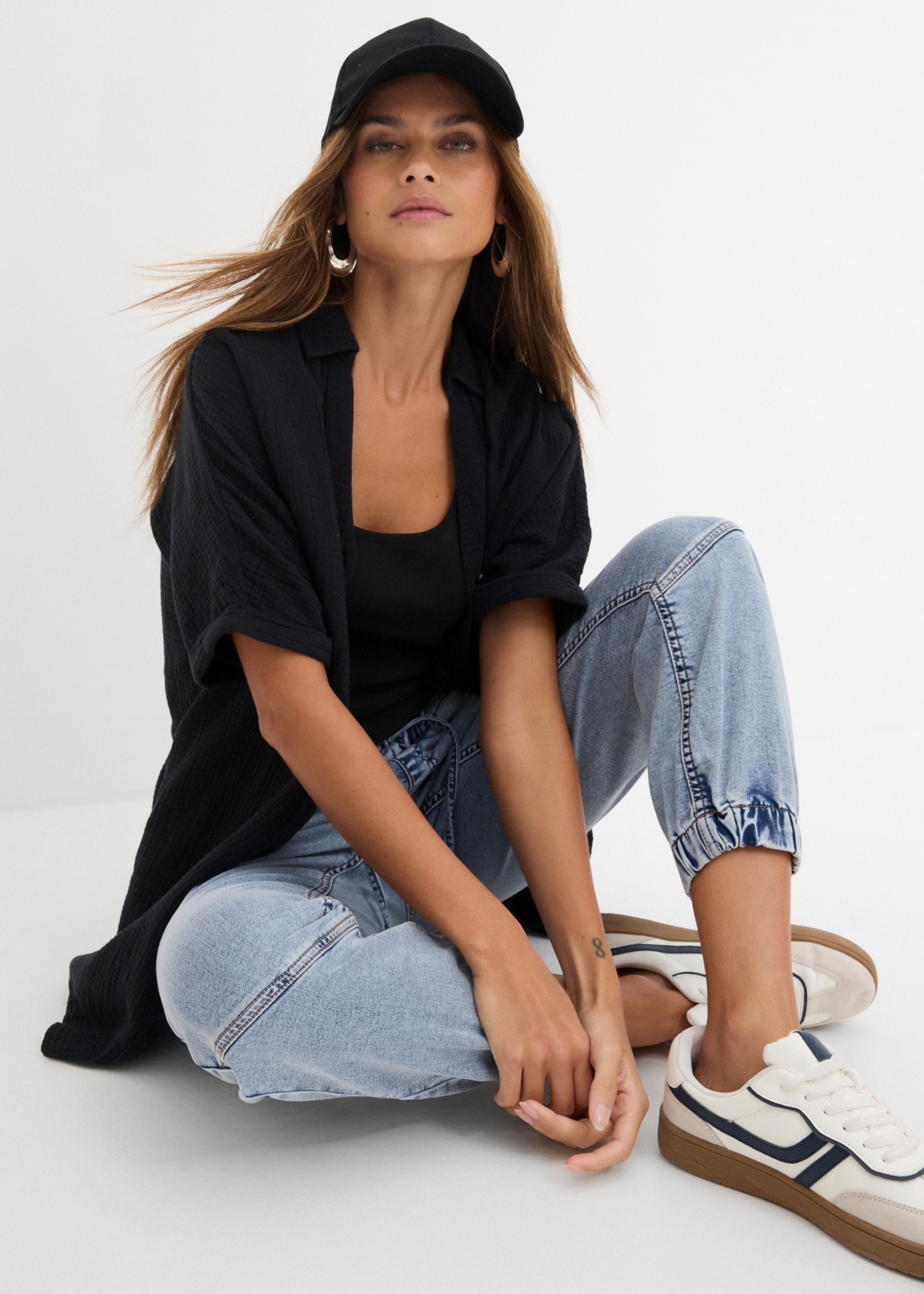 bonprix Jeggings en jeans coupe ample, en coton, polyester et élasthanne