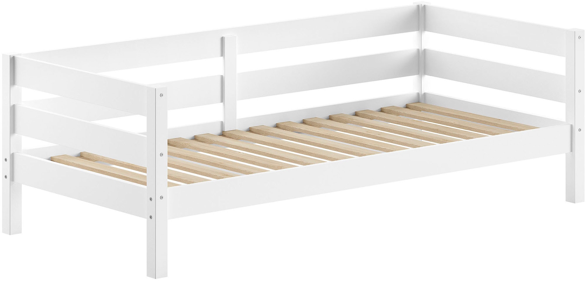 Vipack Lit de jour »Margrit, mit zeitlosem Design universell einsetzbar« Surface de couchage 90 x 200 cm, incluant sommier à lattes roulantes et conversion latérale,  lit en bois massif stable, disponible en 2 couleurs au choix