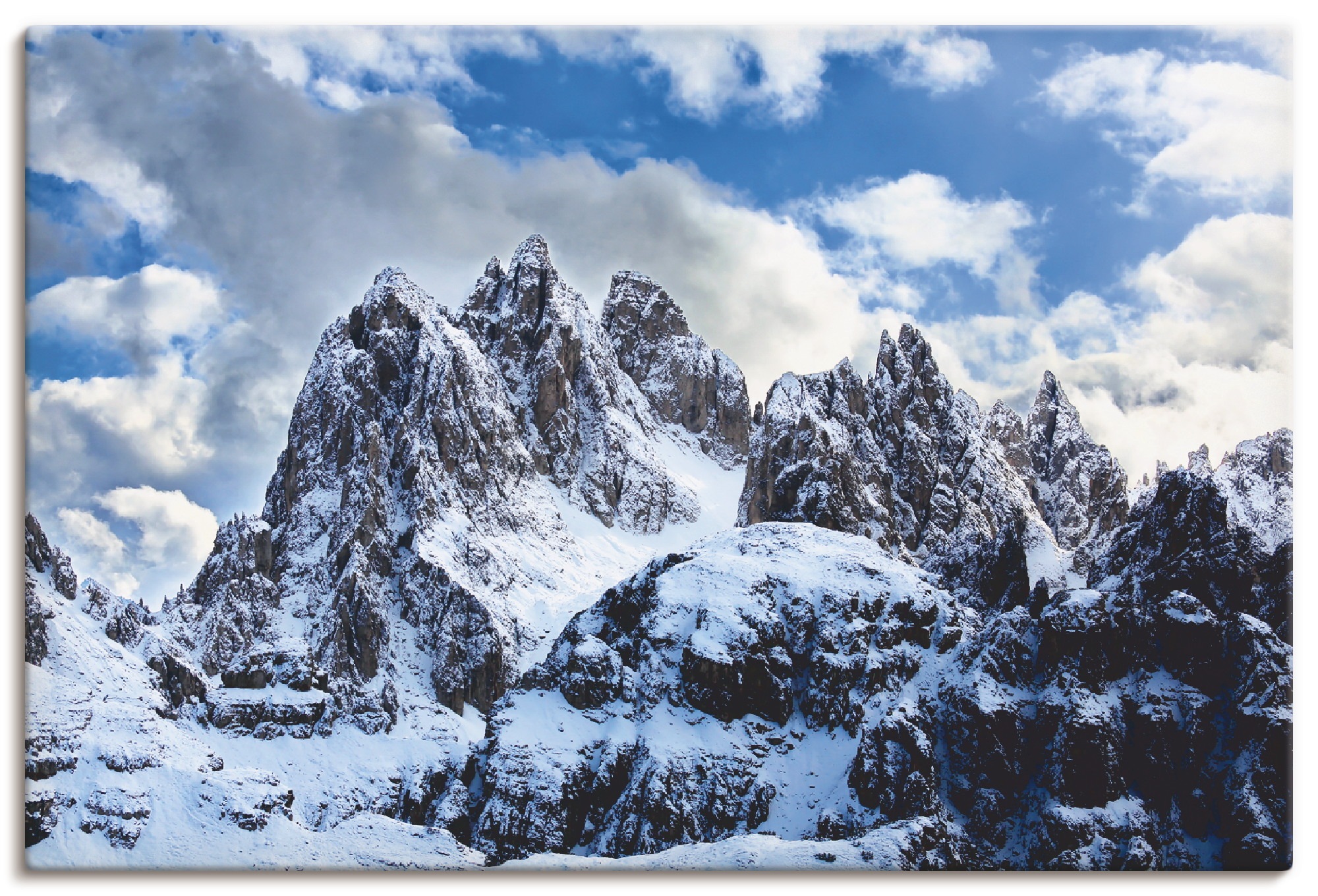 Image of Artland Wandbild »Drei Zinnen Umrundung in den Dolomiten I«, Berge, (1 St.), in vielen Grössen & Produktarten - Alubild / Outdoorbild für den Aussenbereich, Leinwandbild, Poster, Wandaufkleber / Wandtattoo auch für Badezimmer geeignet bei Ackermann Versan