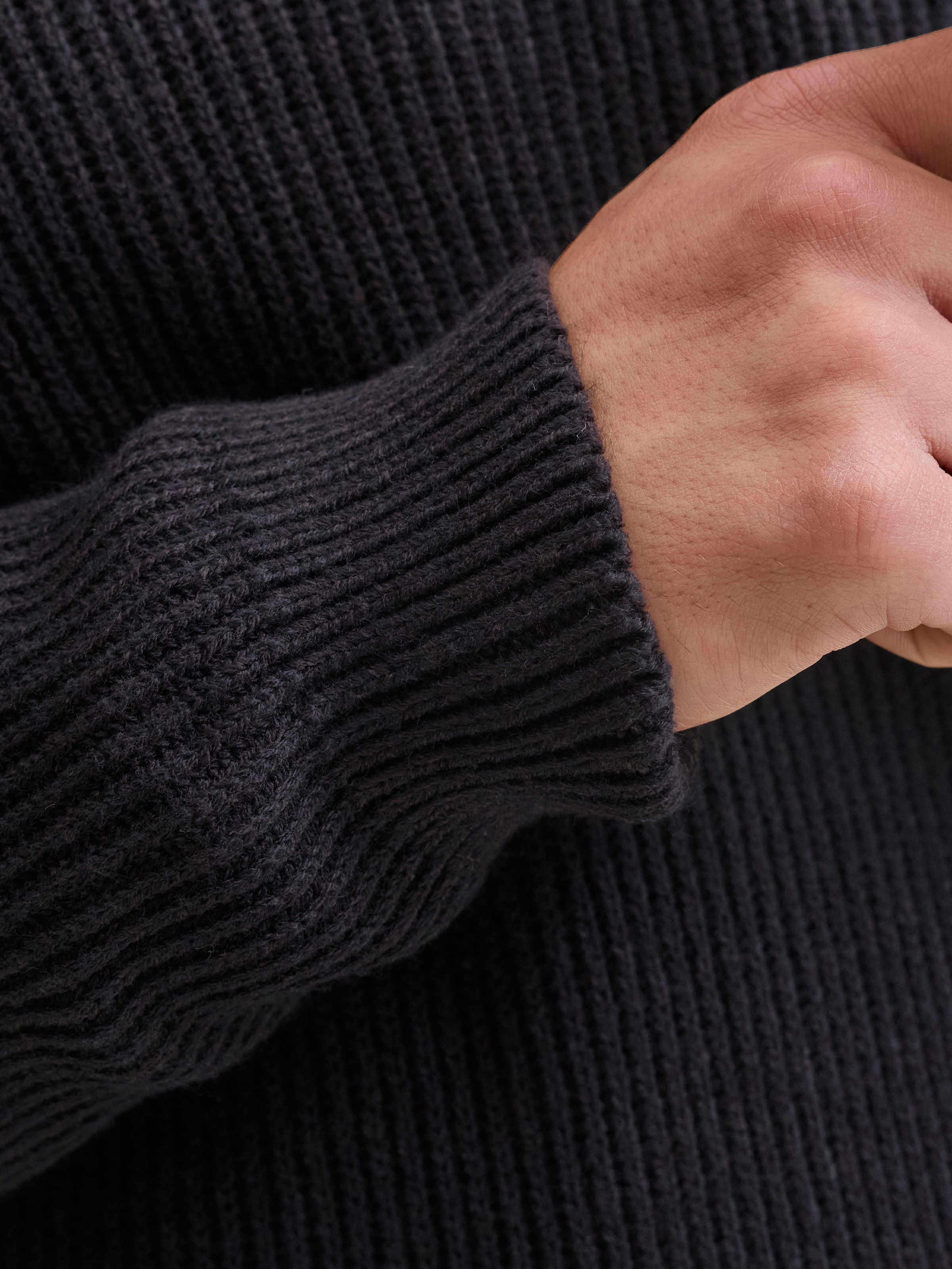 Jack & Jones PlusSize Troyer »JJPANNEL KNIT HALF ZIP AW26 PLS« Materialmix, normal geschnitten