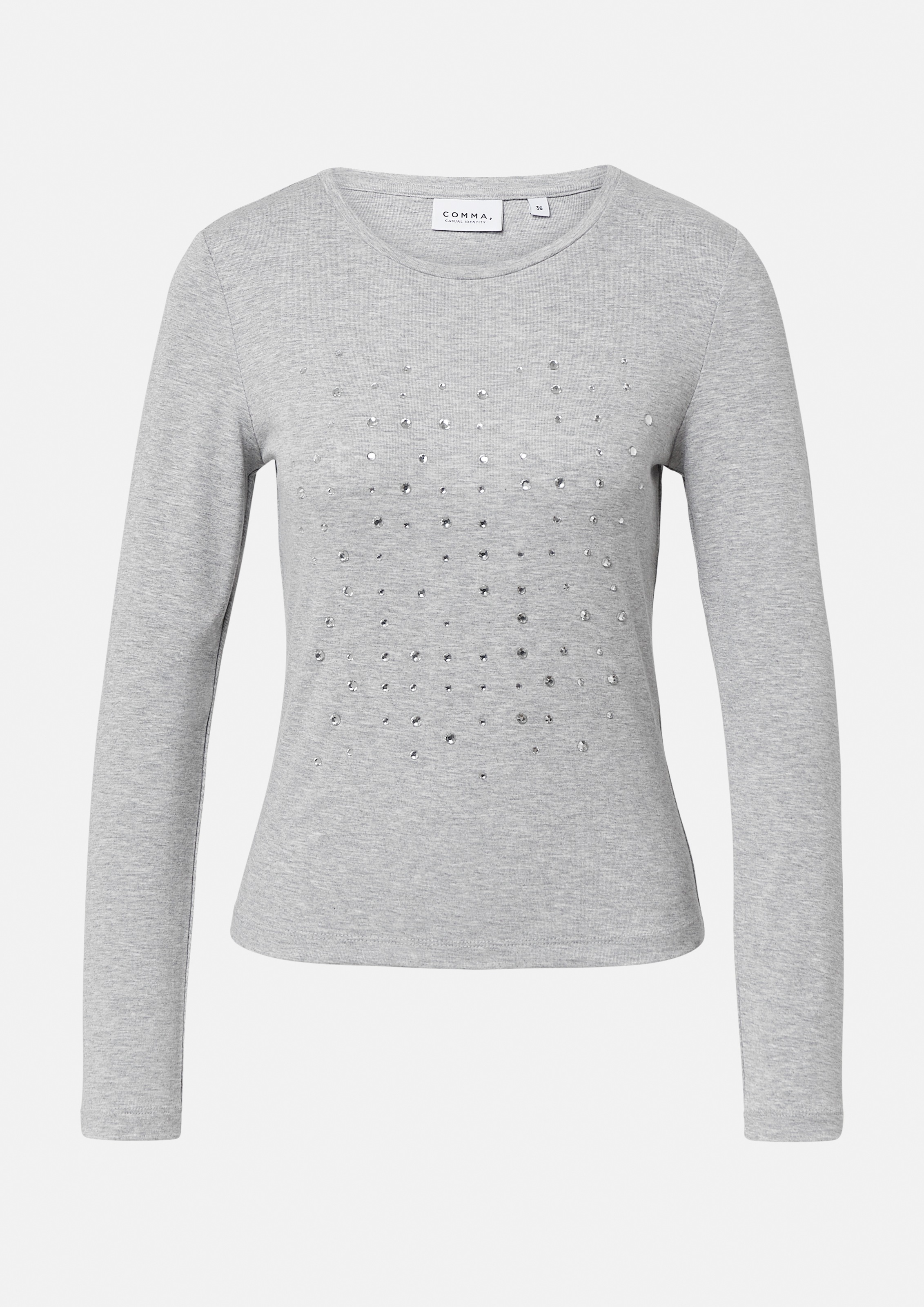 comma casual identity Longsleeve, mit Glitzersteinen und aus Viskose