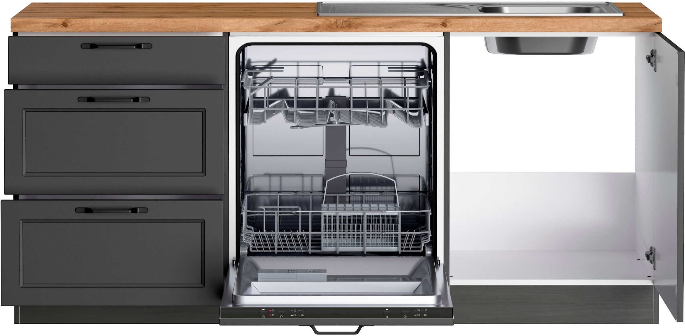 KOCHSTATION Cuisine d'angle »KS-Lana« largeur 240/440 cm, avec ou sans appareils électriques