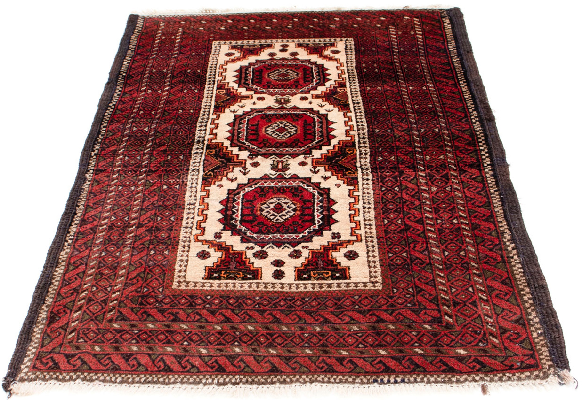 Image of morgenland Orientteppich »Belutsch - 144 x 92 cm - dunkelrot«, rechteckig, 8 mm Höhe, Wohnzimmer, Handgeknüpft, Einzelstück mit Zertifikat bei Ackermann Versand Schweiz