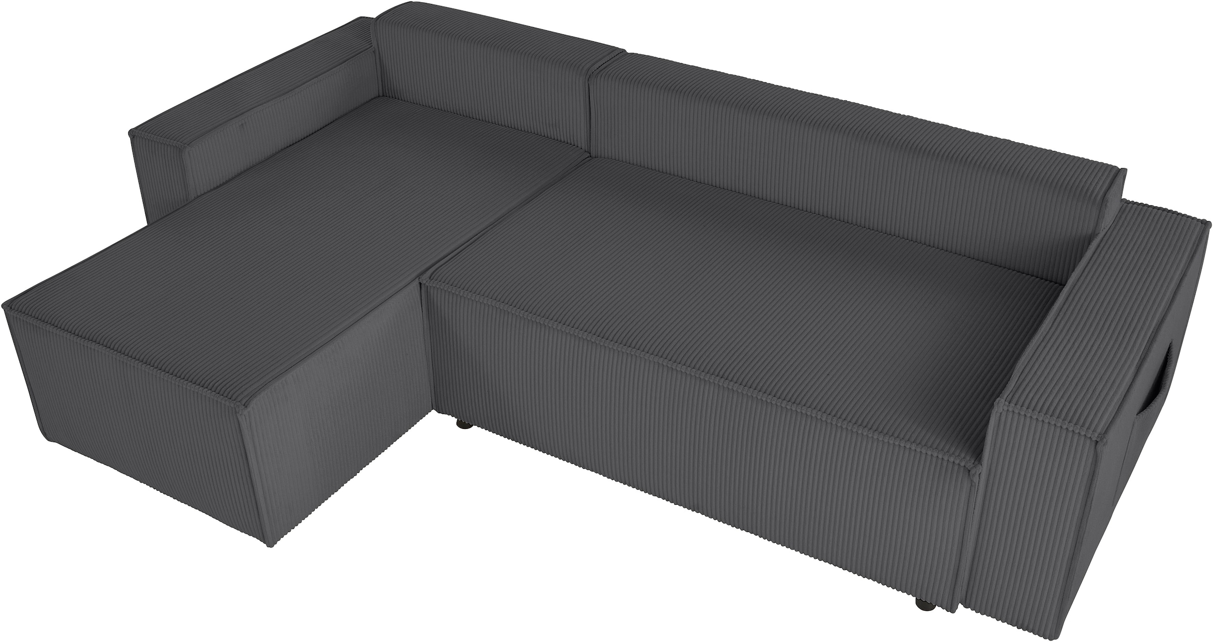 GOODproduct Ecksofa »CASSI L-Form, 241cm - OTTO. Verlässliche Qualität.« Schlaffunktion (133/200) ,Bettkasten, Recamiere links/rechts, Cord