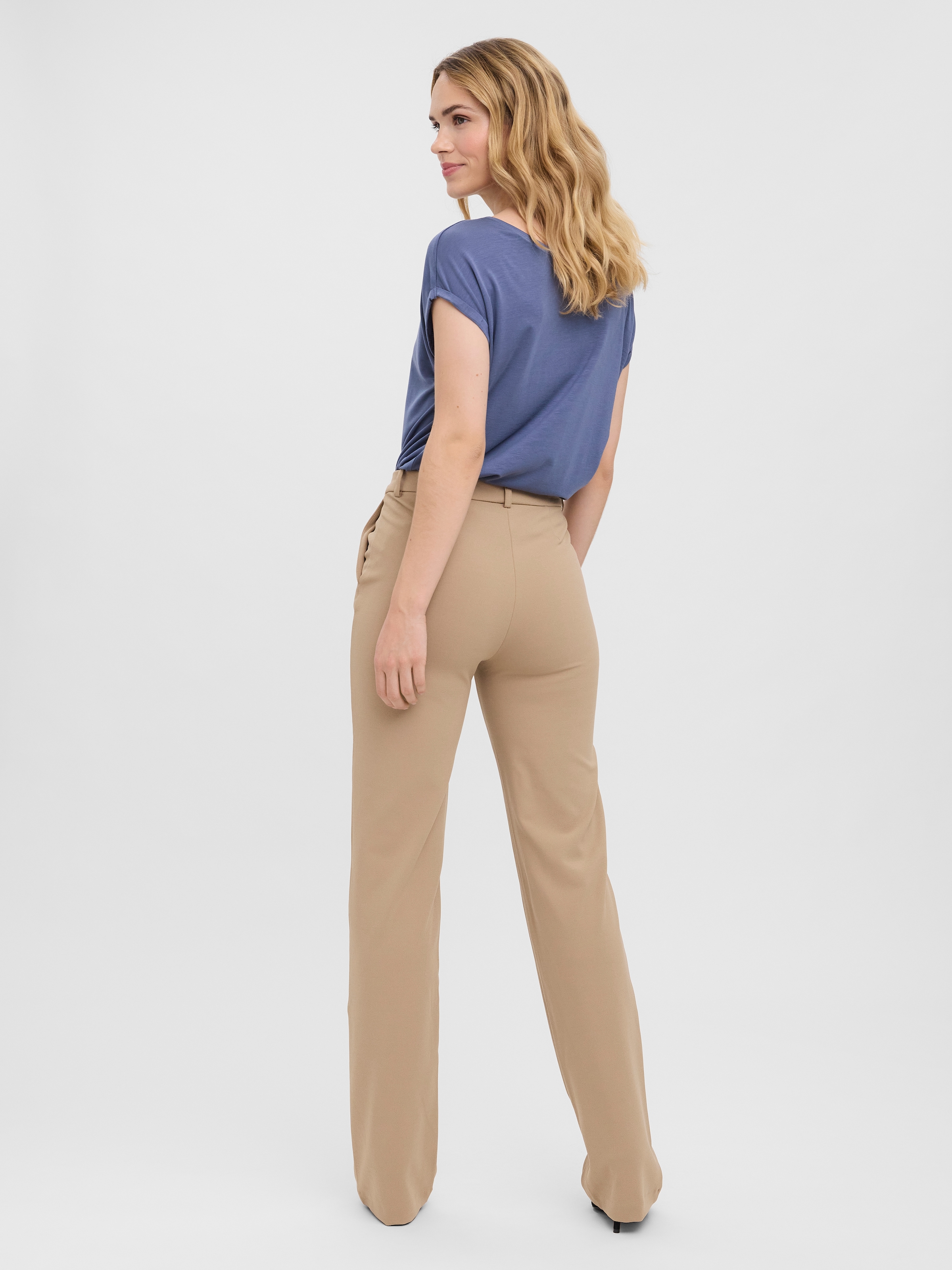 Vero Moda Anzughose »VMZAMIRA MW SLIM STRAIGHT PANT NOOS«  Materialmix