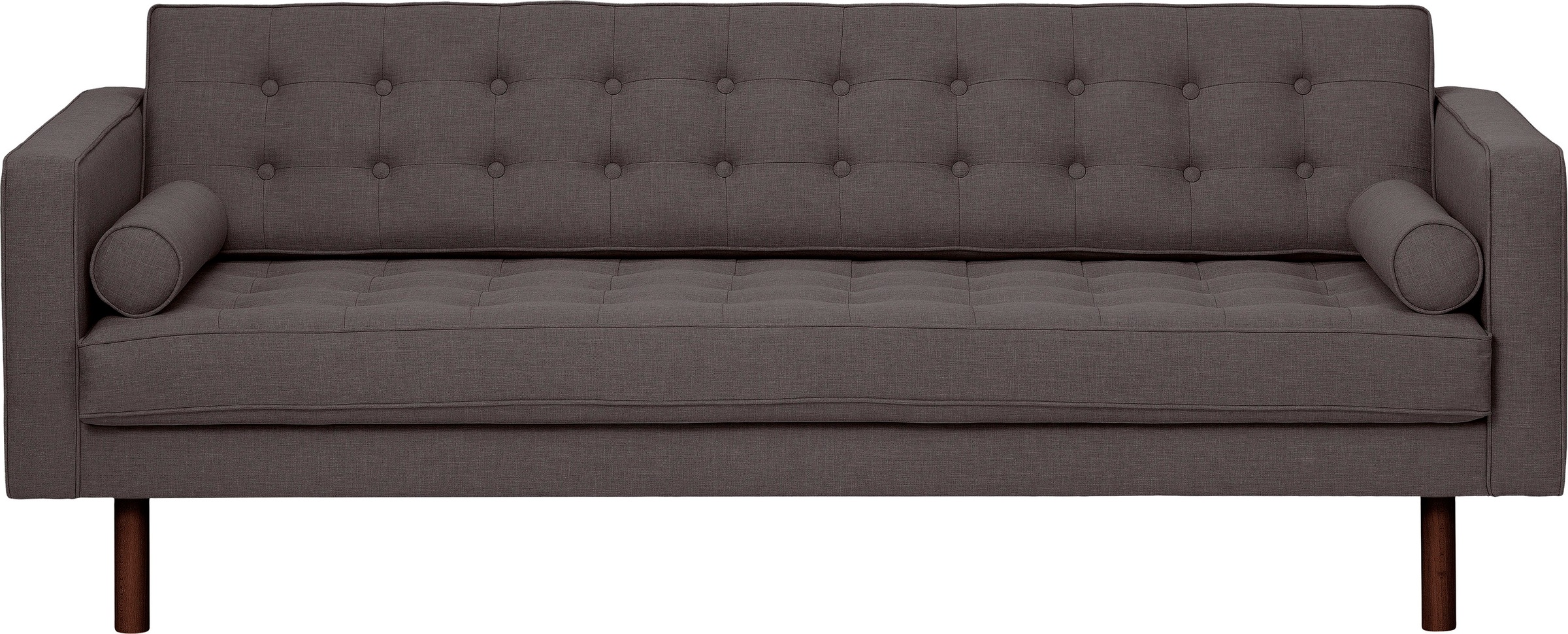 GEPADE 3-Sitzer, Breite 200 cm, inkl. Kissenrollen, mit wengefarbenen Holzfüsse