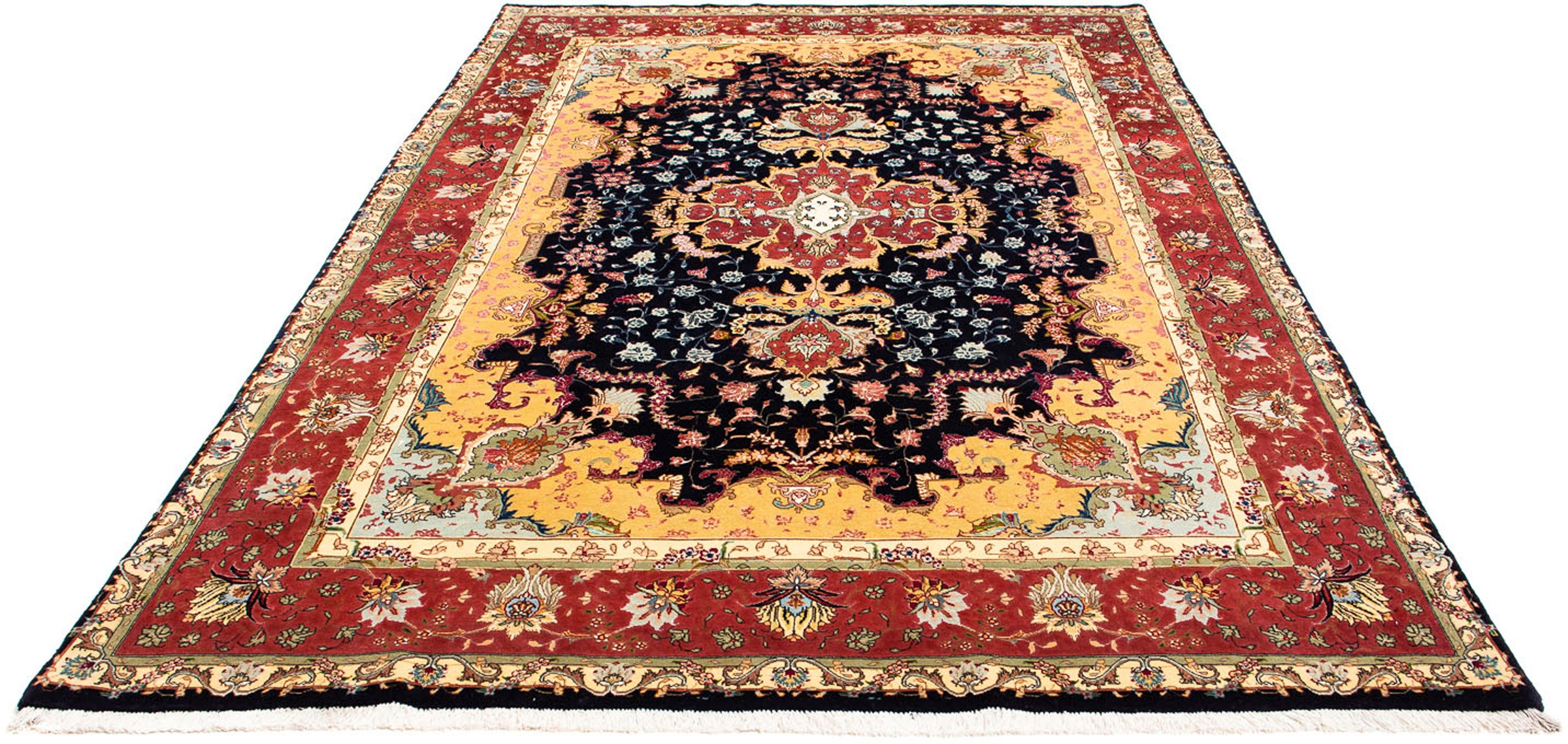 Image of morgenland Orientteppich »Perser - Täbriz - Royal - 288 x 190 cm - dunkelblau«, rechteckig, 7 mm Höhe, Wohnzimmer, Handgeknüpft, Einzelstück mit Zertifikat bei Ackermann Versand Schweiz