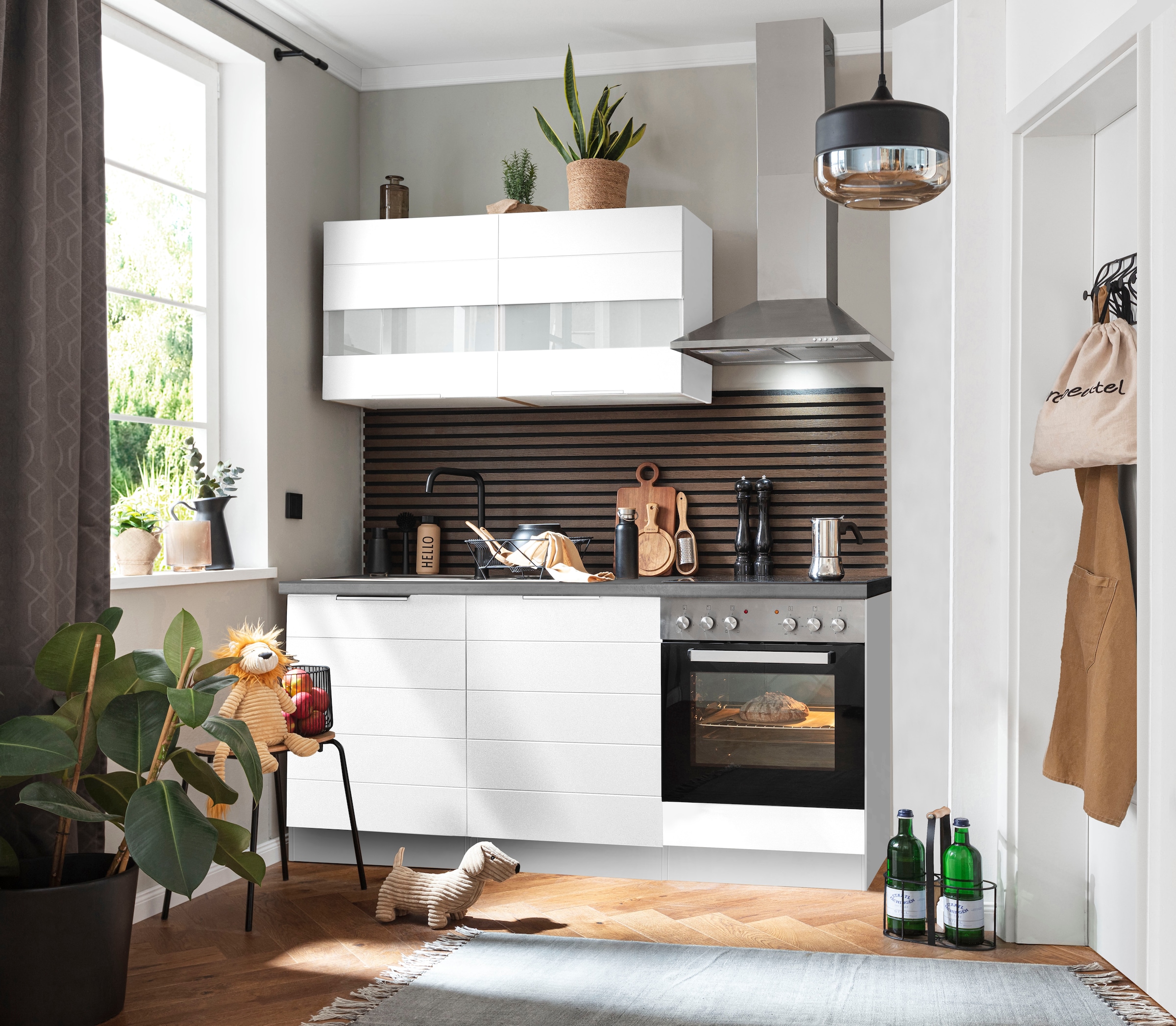 KOCHSTATION Kitchenette »KS-Luhe« 180 cm de large, avec ou sans appareils électriques, façades MDF fraisées