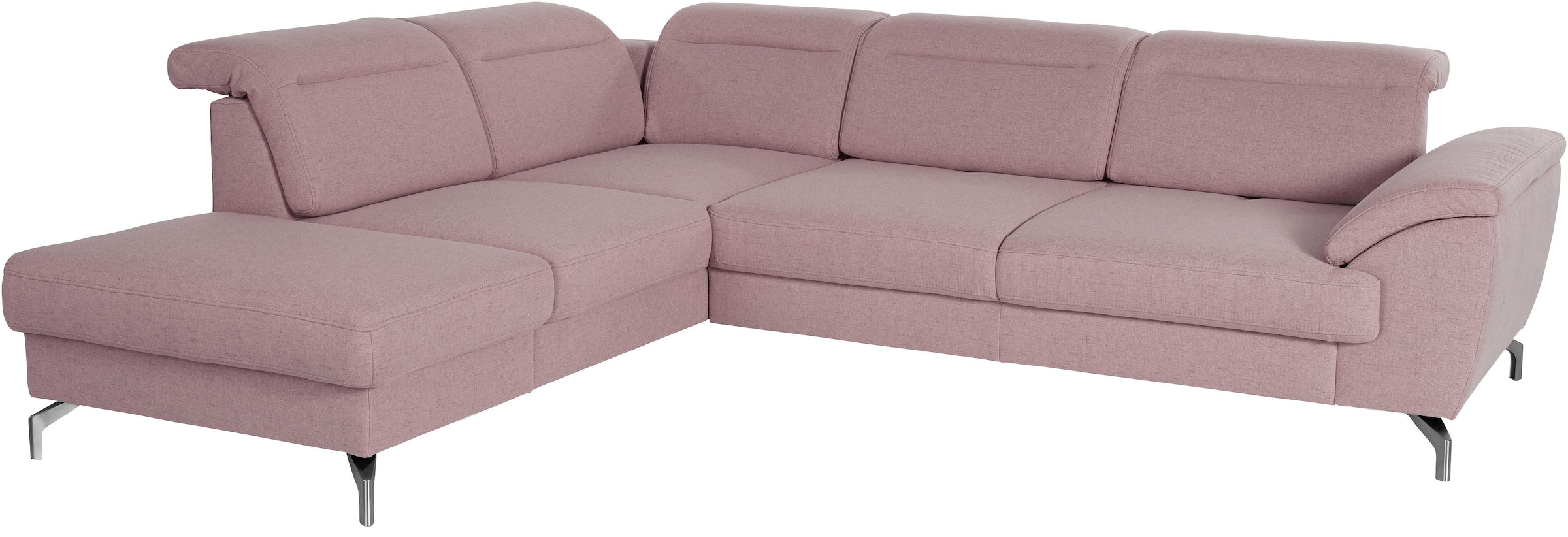 sit&more Canapé d'angle »Percy L-Form« 12 cm Fusshöhe, Sitztiefenverstellung, wahlweise in 2 Fussfarben