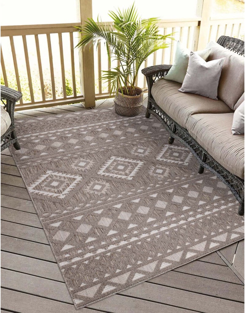 Carpet City Teppich »In-& Boho-Look«, 435, für & Terrasse, UV-beständig Flur kaufen rechteckig, bequem Balkon, 3D-Effekt, Outdoorteppich Küche, Wetterfest Santorini