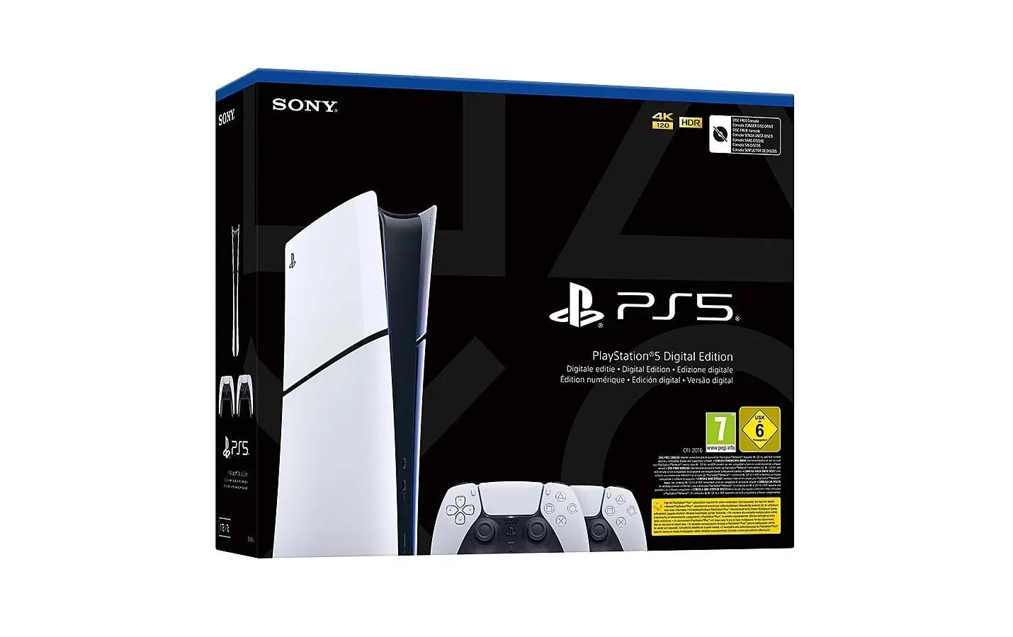 Sony Spielekonsole »PlayStation 5 Slim Digital 825 GB Bundle D/F/I 2 Controller« 825 GB