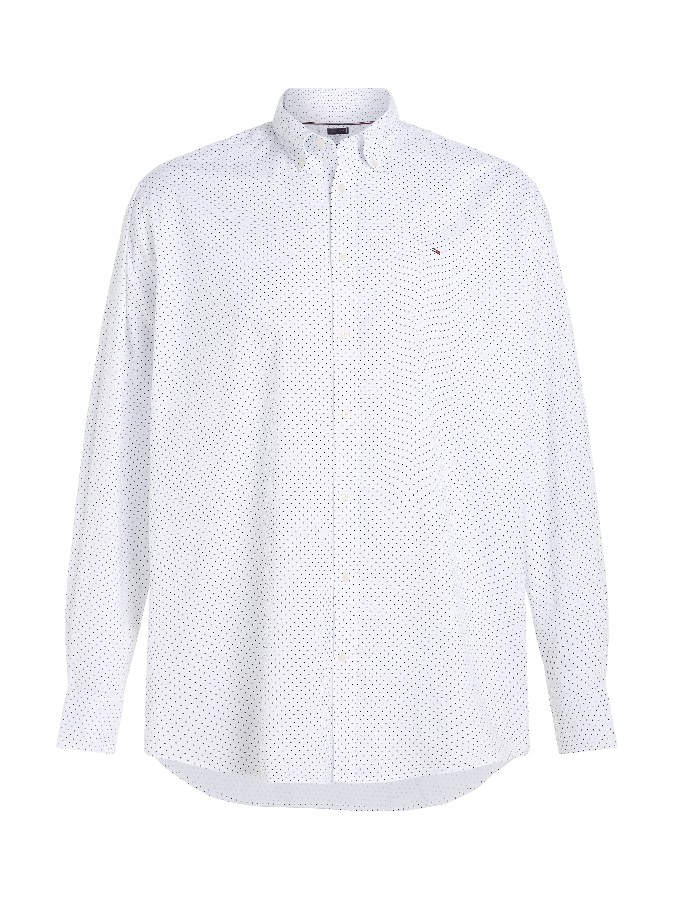 Tommy Hilfiger Big & Tall Langarmhemd »BT-FLEX POPLIN POLKA DOT S-B«, in Grossen Grössen, Logostickerei