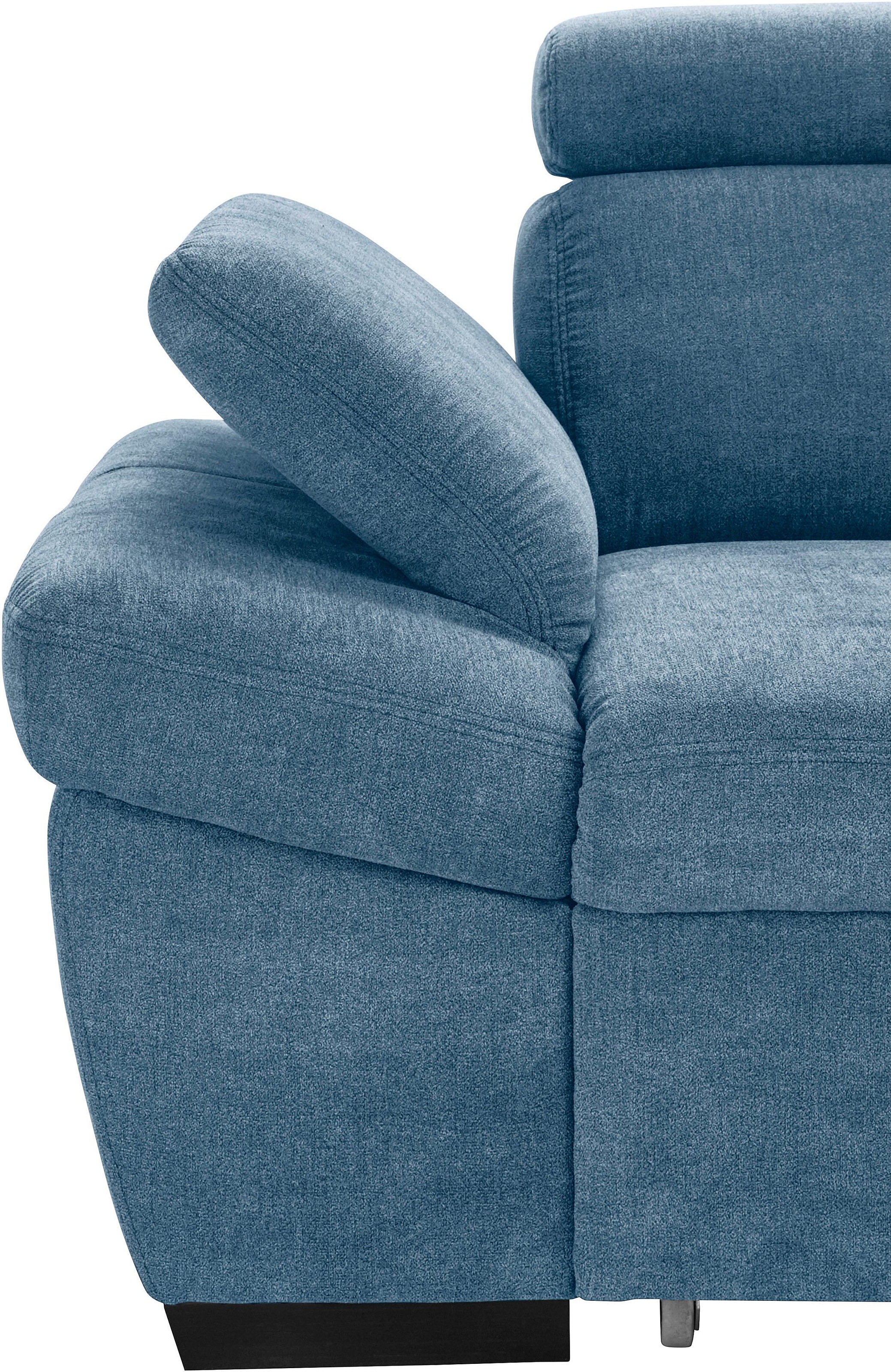 exxpo - sofa fashion Ecksofa »Salerno, klassisch modernes Funktionssofa, hoher Sitzkomfort, L-Form«, inkl. Kopf- und Armteilverstellung, wahlweise mit Bettfunktion