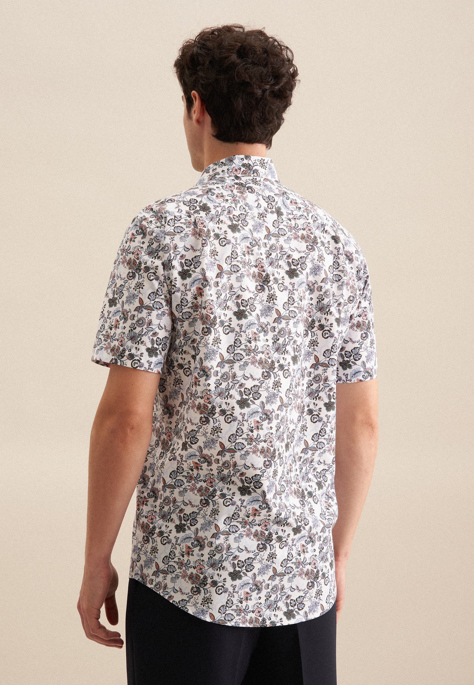 seidensticker Businesshemd »Regular« Regular 1/2 Button-Down-Kragen Druck