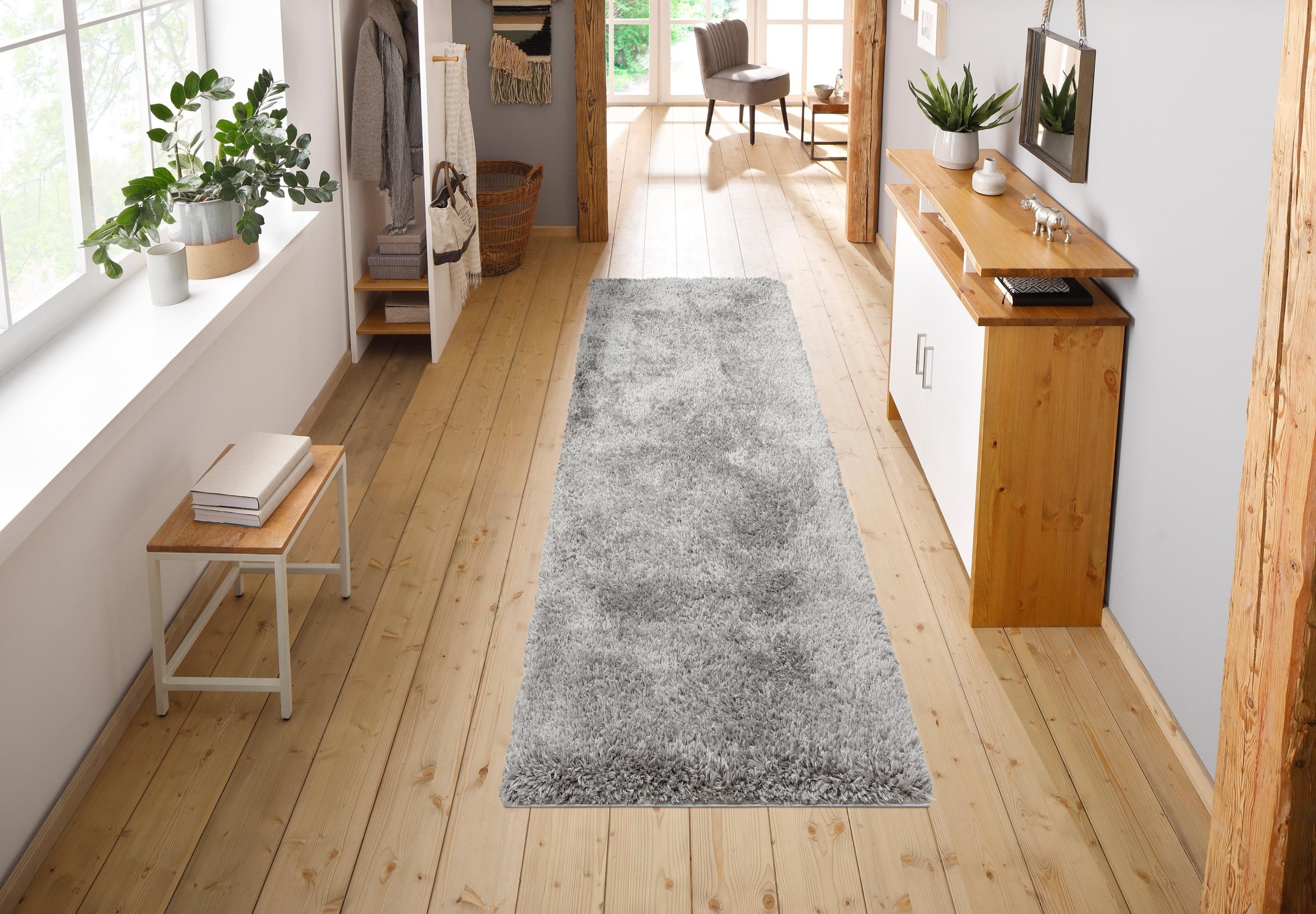 my home Hochflor-Läufer »Boldo«, rechteckig, 50 mm Höhe, besonders weich durch Mikrofaser, Shaggy Teppich