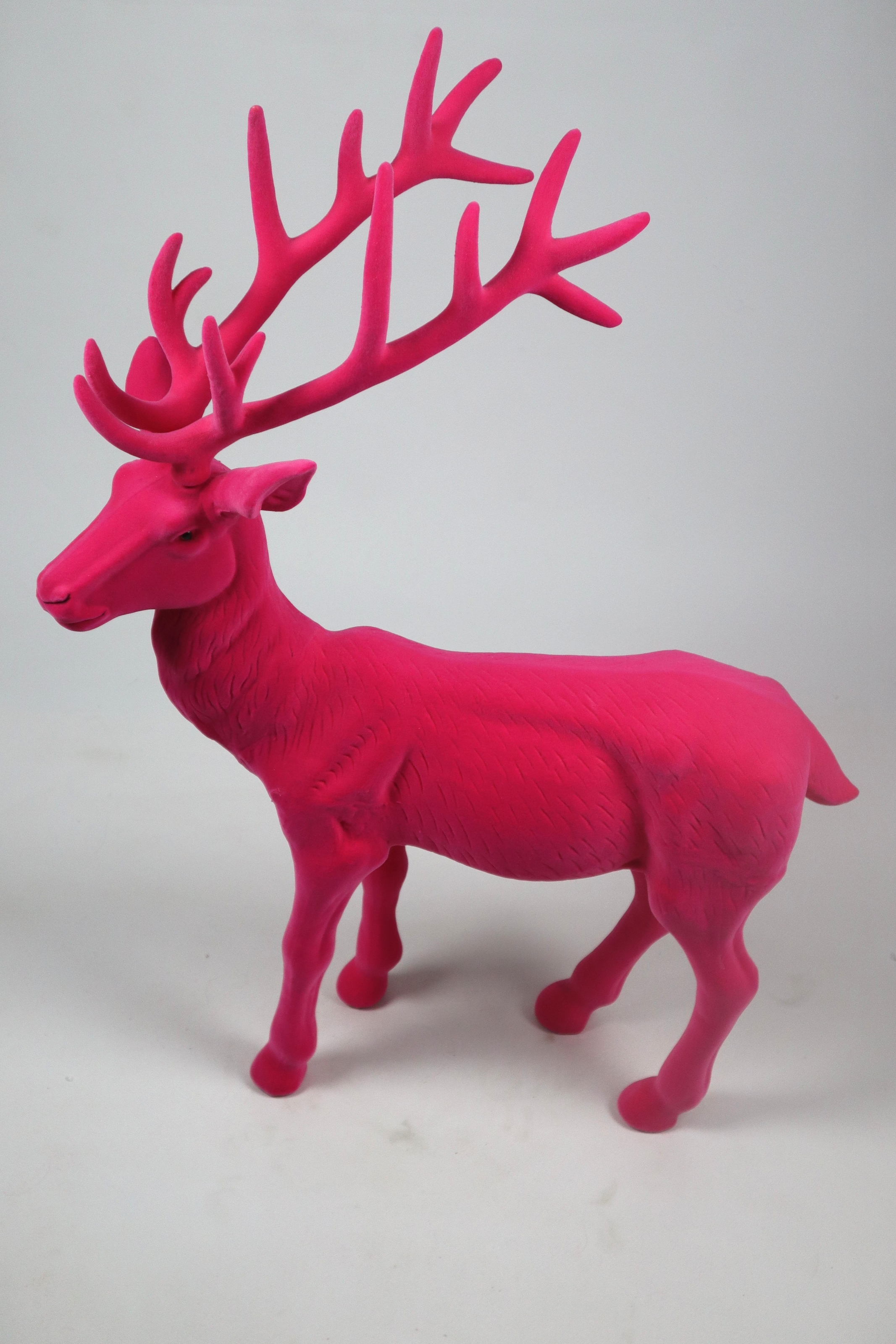 Image of AM Design Weihnachtsfigur "Rentier stehend mit samtweichem Flock" aus Kunststoff, Höhe 76 cm, in verschiedenen Farben