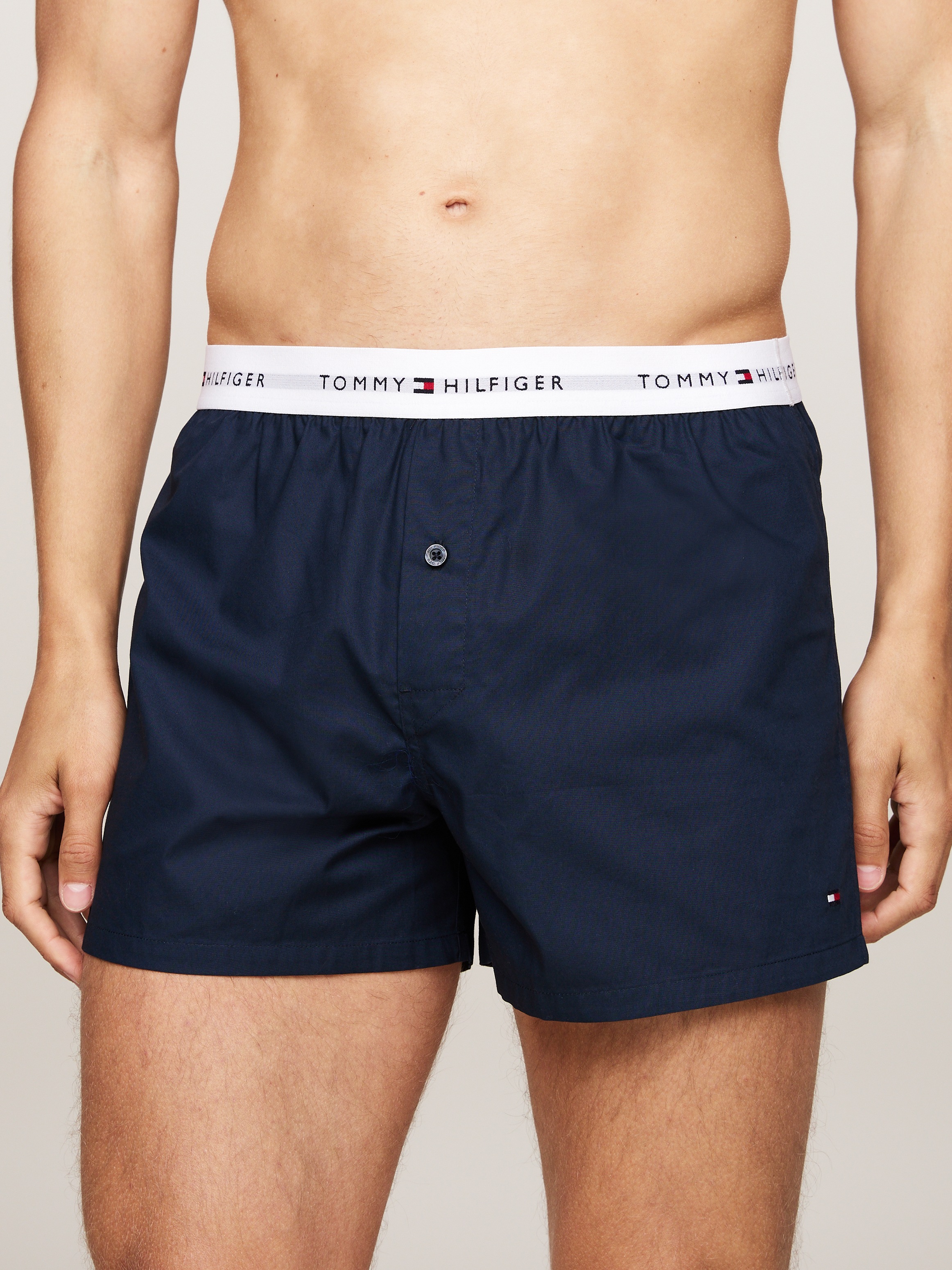 Tommy Hilfiger Underwear Webboxer »2P WOVEN BOXER«, (Packung, 2 St., 2er), mit Logobund
