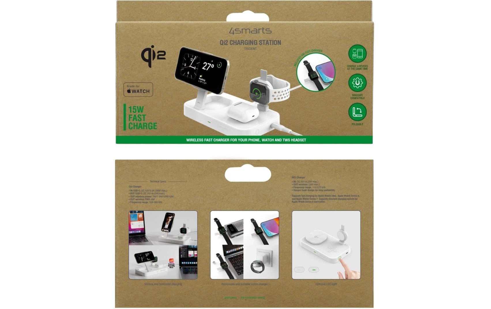 4smarts USB-Ladegerät »Qi2 Weiss«