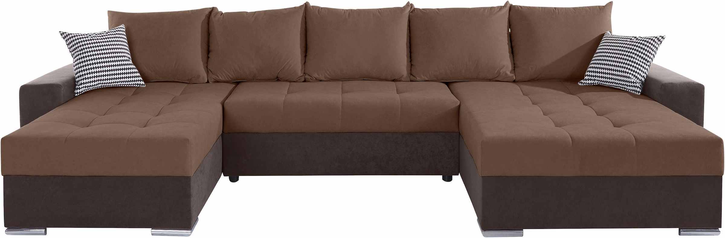 COLLECTION AB Paysage de salon »Josy XXL U-Form, B: 333 cm, mit 2 Recamieren 77 & 97 cm« mit Bettfunktion, Bettkasten & 2 Zierkissen, Federkern