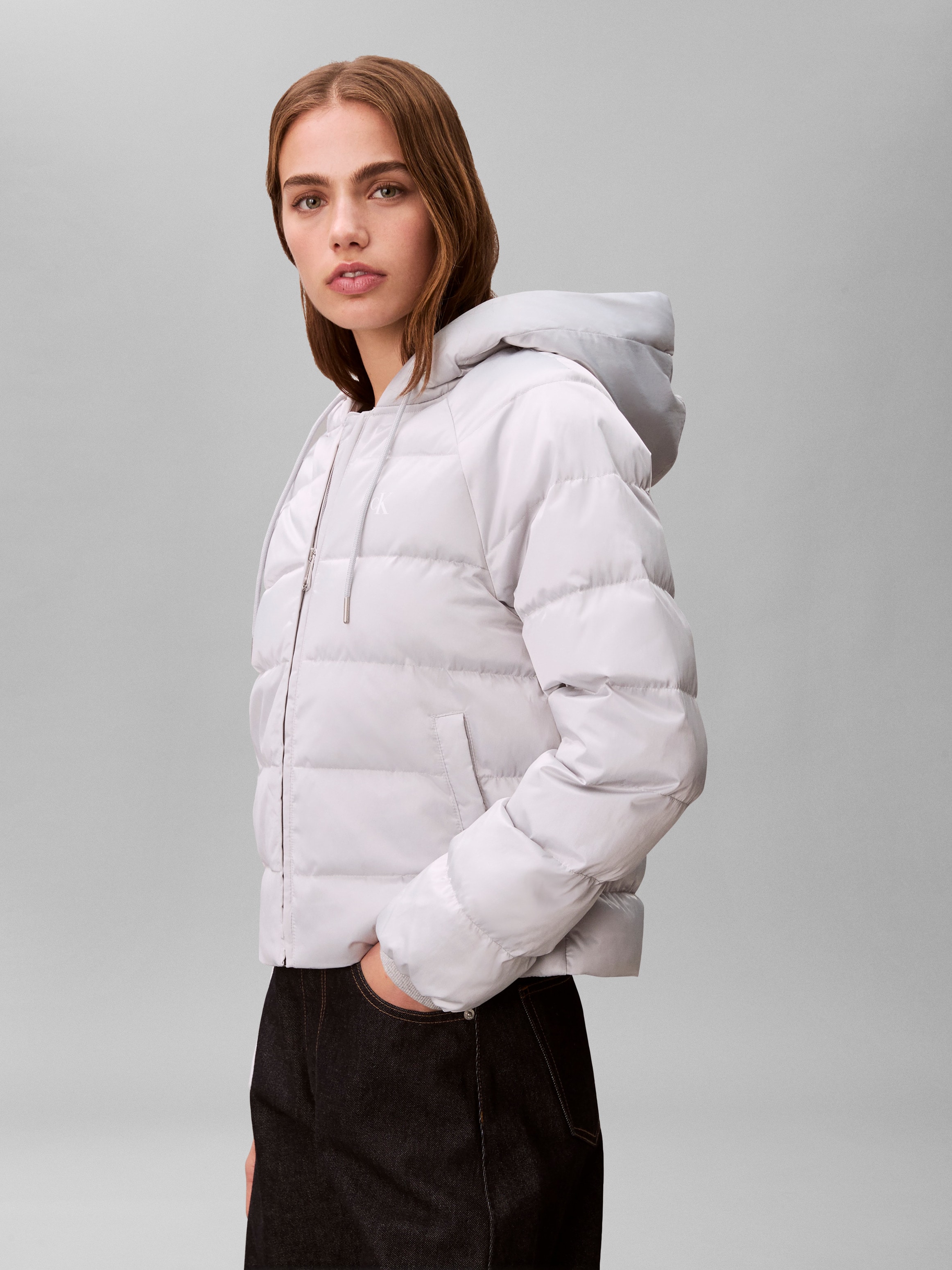 Calvin Klein Jeans Steppjacke mit Kapuze Regular fit mit Rundhalsausschnitt