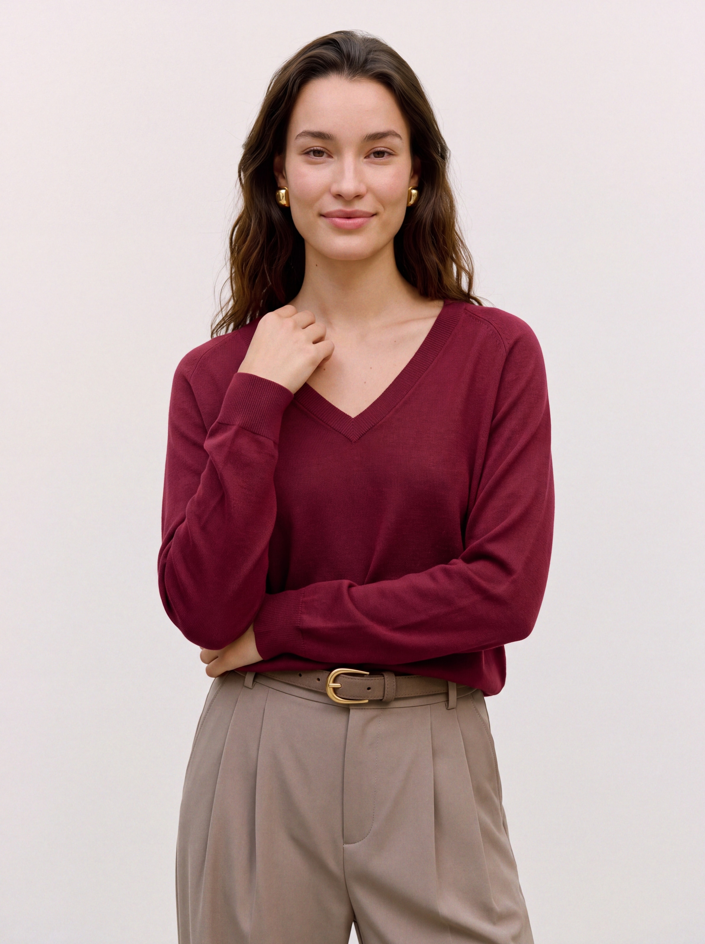 Image of Vero Moda Strickpullover "VMHOLLY KARIS LS V-NECK PULLOVER BOO" Viskosemischung