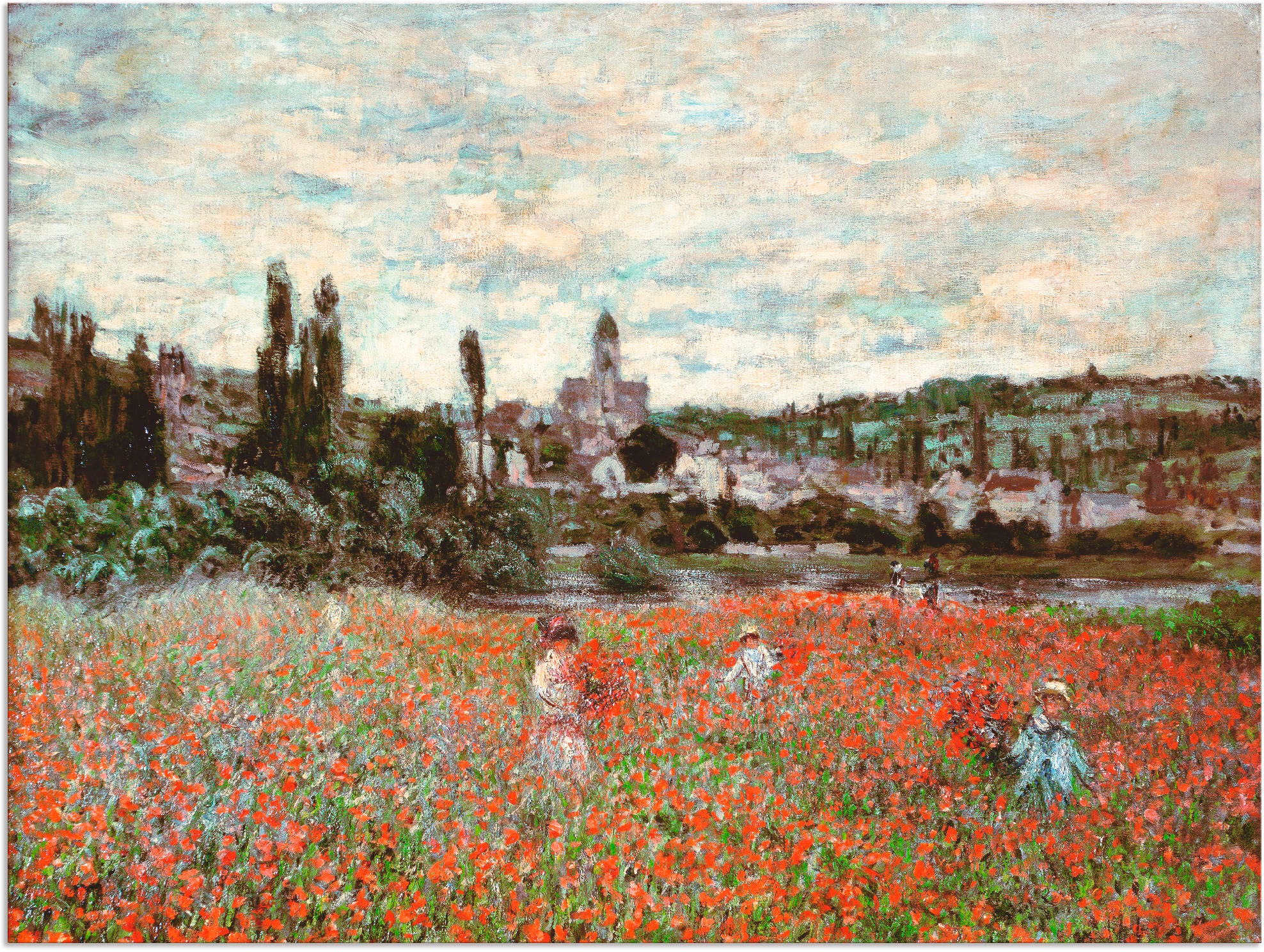 Image of Artland Wandbild »Mohnfeld bei Vetheuil. Ca.1880«, Blumenwiese, (1 St.), in vielen Grössen & Produktarten - Alubild / Outdoorbild für den Aussenbereich, Leinwandbild, Poster, Wandaufkleber / Wandtattoo auch für Badezimmer geeignet bei Ackermann Versand Sc