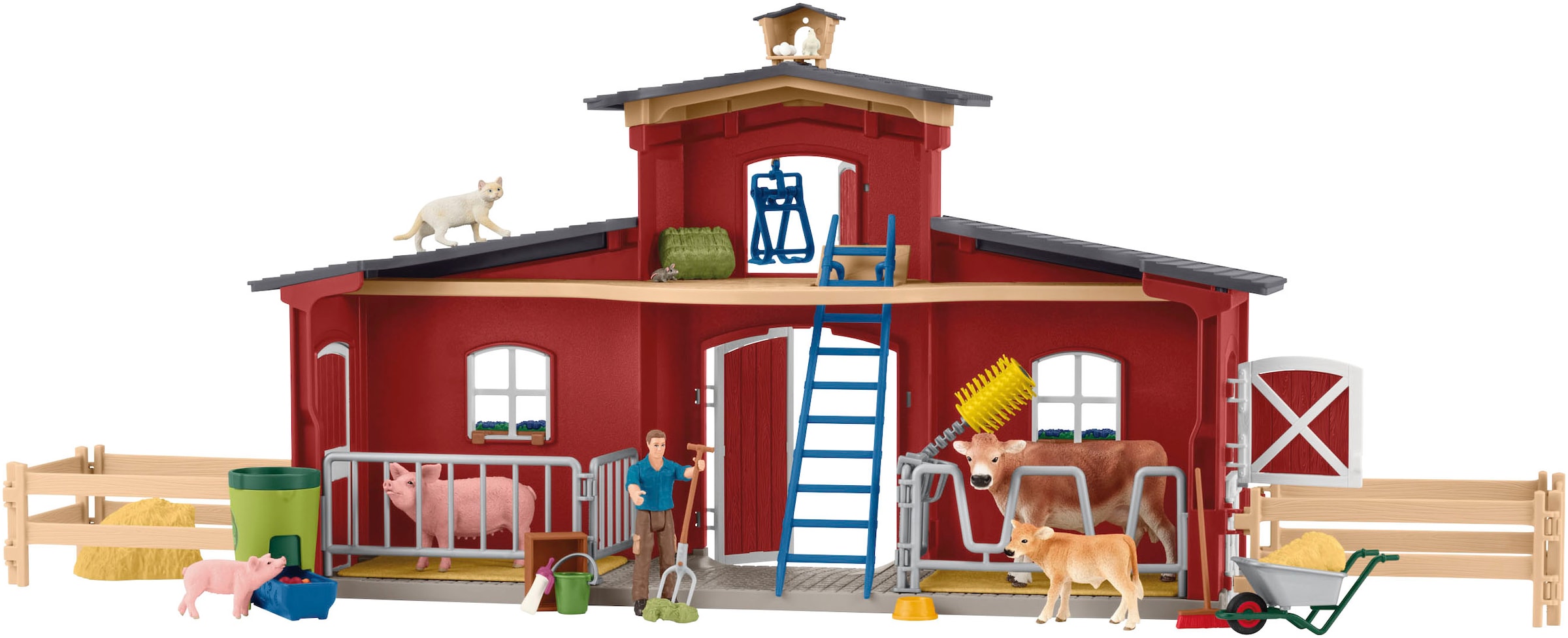 Schleich® Spielwelt »FARM WORLD, Grosse Farm rot (42606)« Made in Europe