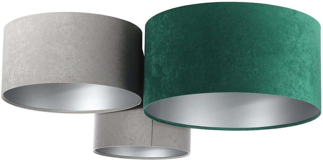 Image of Jens Stolte Leuchten Deckenleuchte »Astrid«, E27, 4 St., 3flammig, Textildeckenleuchte, grau/grün, 3er Stoffdeckenleuchte bei Ackermann Versand Schweiz