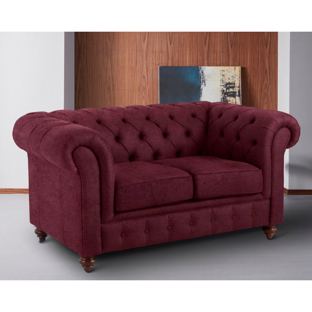 Home affaire Chesterfield-Sofa »Chesterfield 2-Sitzer B/T/H: 150/89/74 cm«