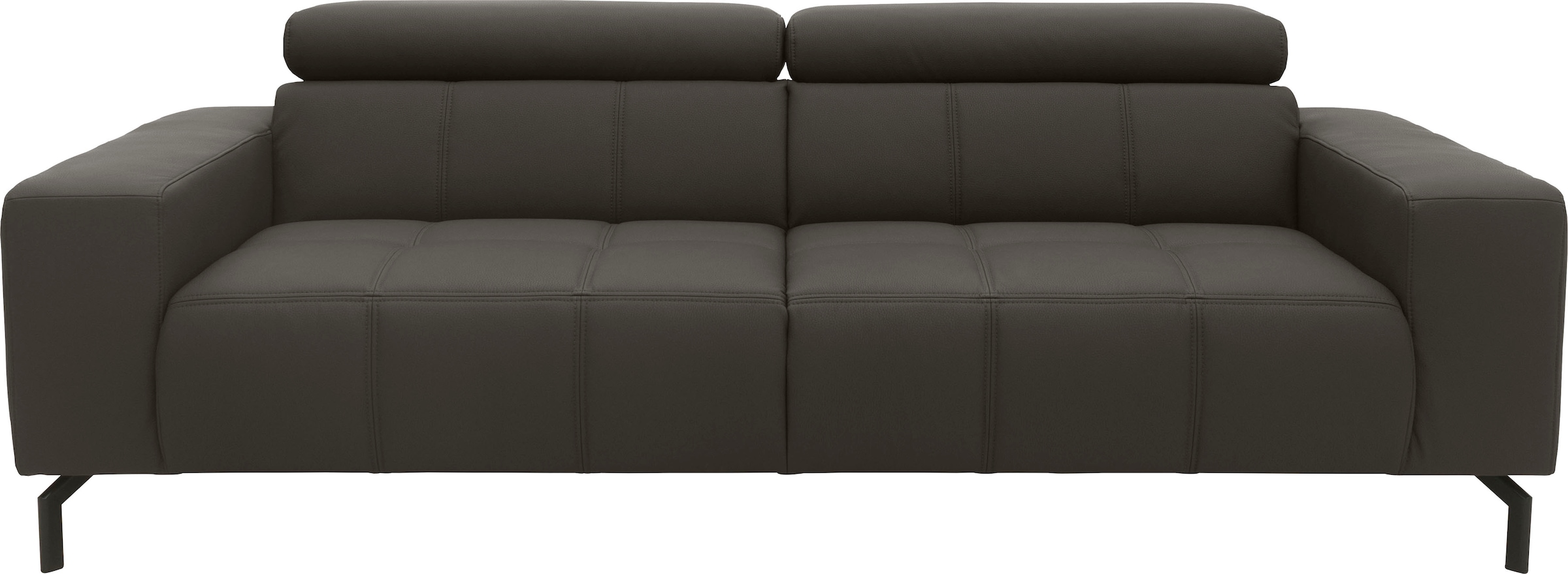 DOMO collection 2,5-Sitzer »Cunelli zeitlos und elegant, moderne Sitznähte als Designelement,«, wahlweise mit 6-fach verstellbaren Kopfteilen, fester Sitzkomfort