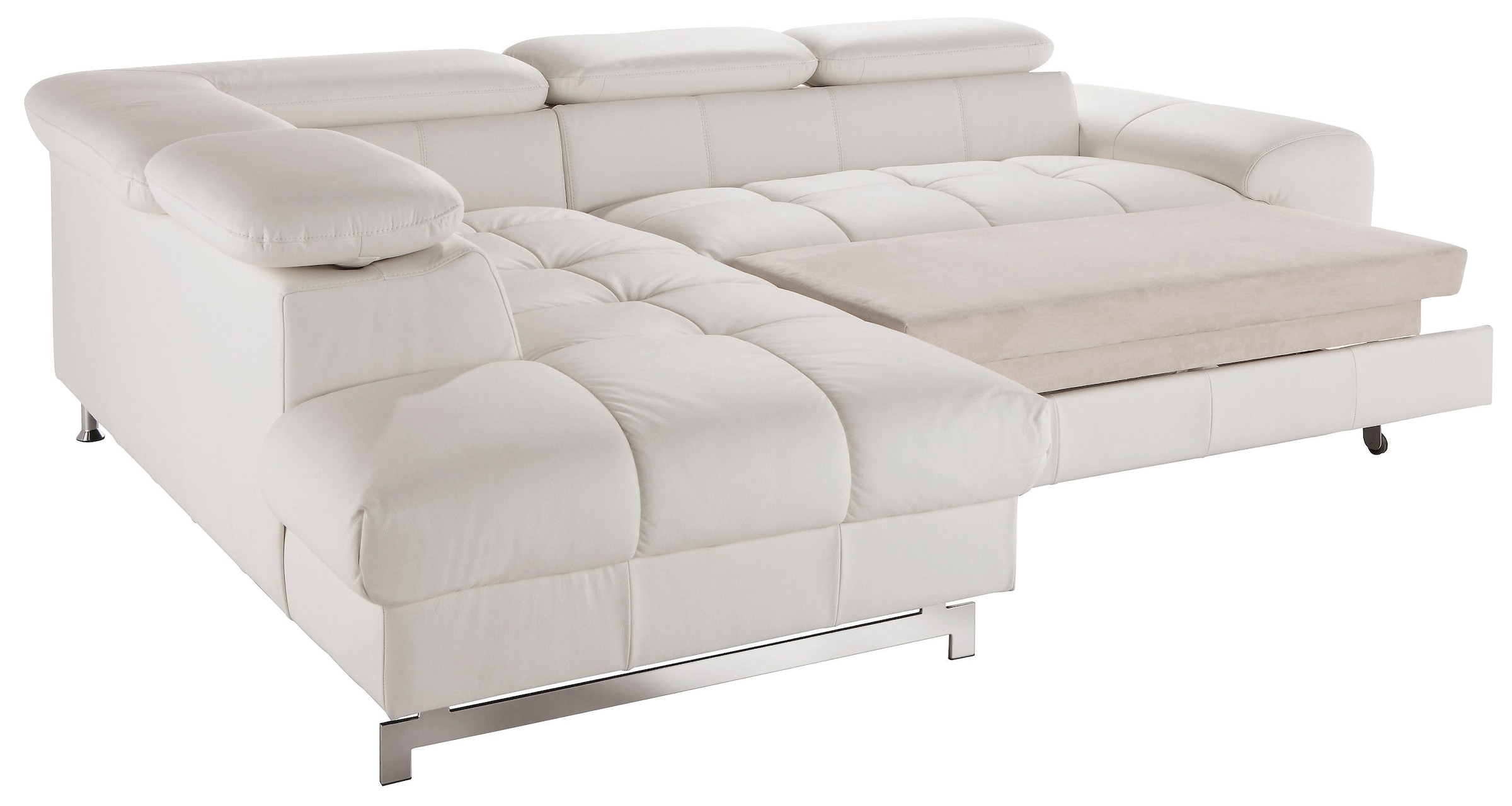 COTTA Polstergarnitur »Chef L-Form« Set,  Set bestehend aus: Ecksofa mit Kopfteilverstellung & Hocker