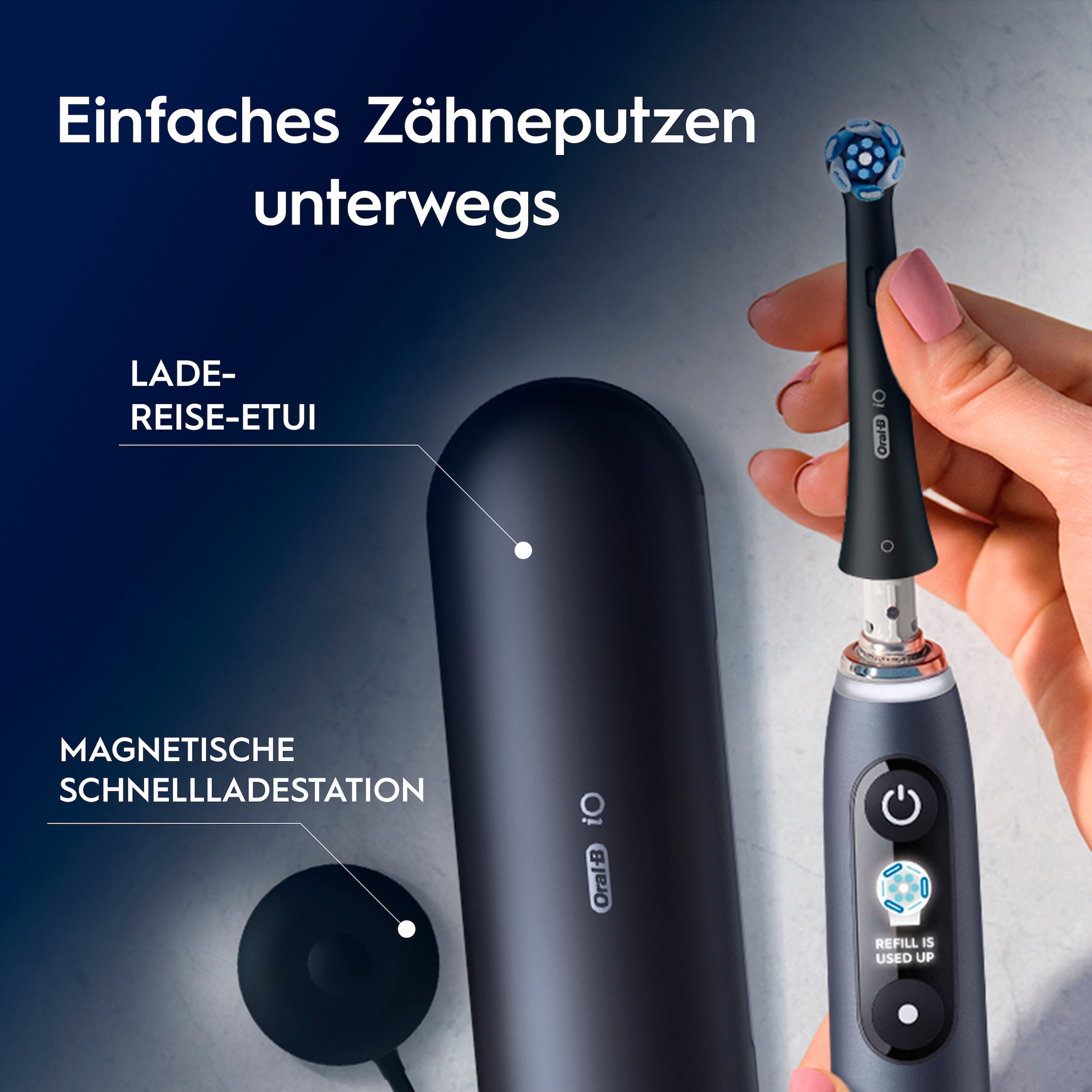 Oral-B Brosse à dents électrique »iO Series 9« 3 cuis Aufsteckbürsten Geschenkedition, 7 Putzmodi, Lade-Reise-Etui