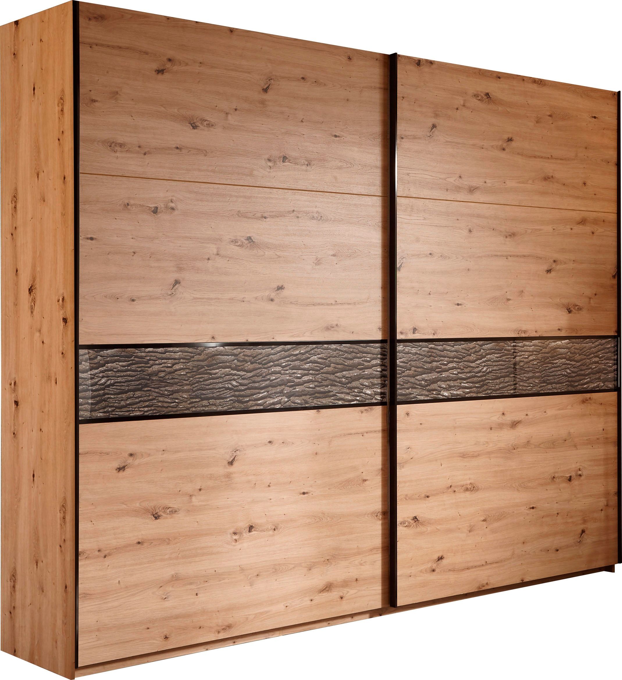 Image of Schlafkontor Schwebetürenschrank »Solid«, mit Absetzungen in Baumrinden-Optik bei Ackermann Versand Schweiz