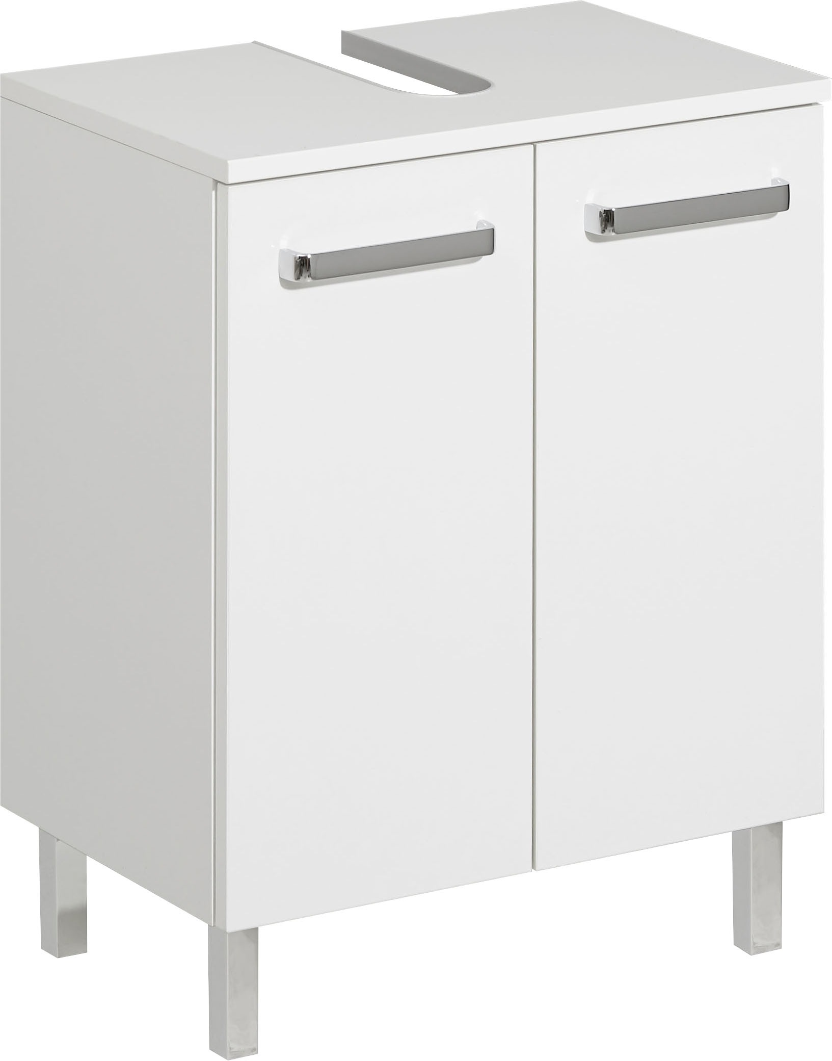 Image of Saphir Waschbeckenunterschrank "Quickset Unterbeckenschrank mit 2 Türen, 50 cm breit, ohne Waschbecken" Waschbeckenschrank inkl. Türdämpfer, Griffe in Chrom Glanz