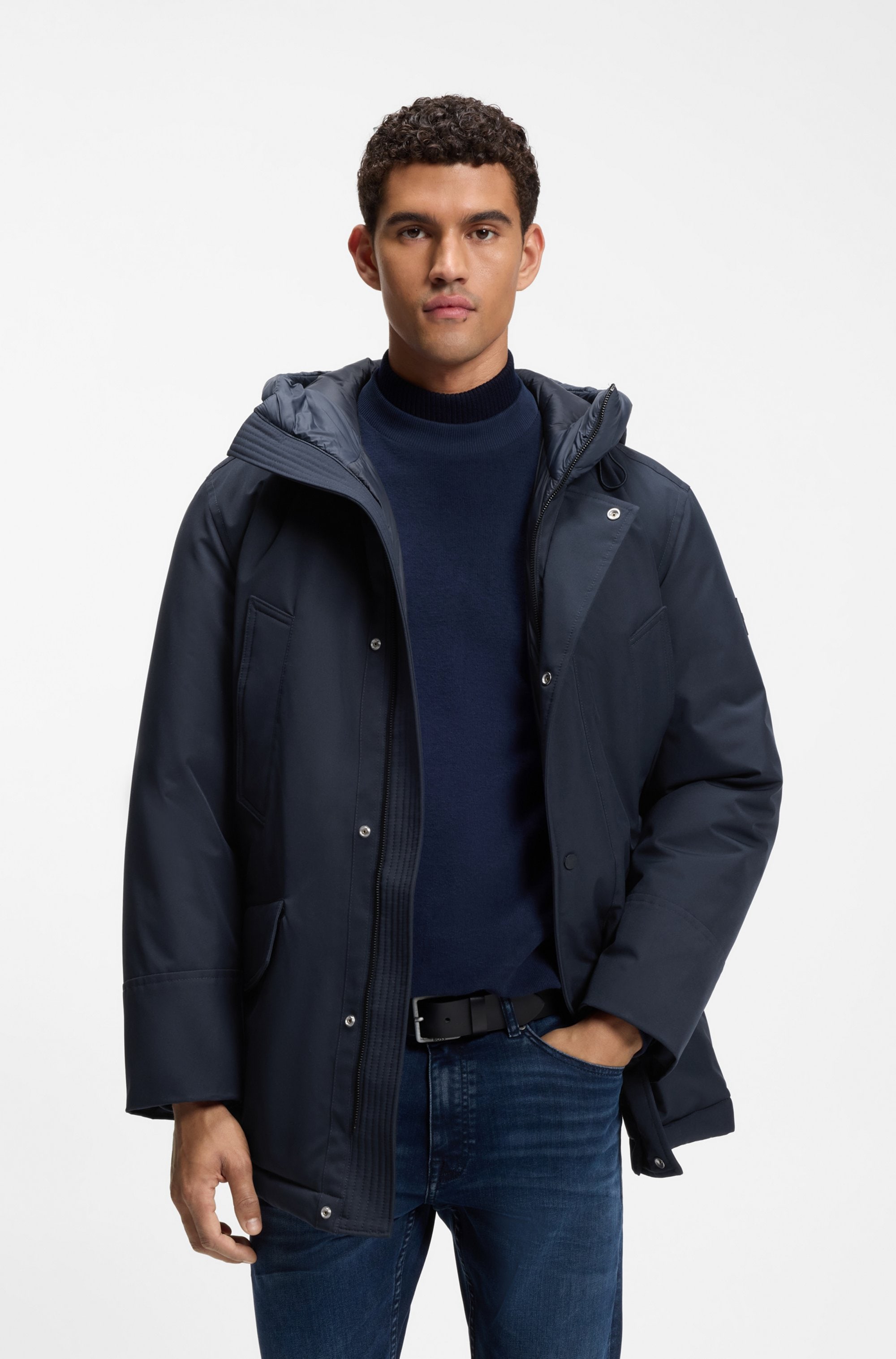 BOSS ORANGE Parka »Osiass1« mit Kapuze im Relaxed Fit, wasserabweisend